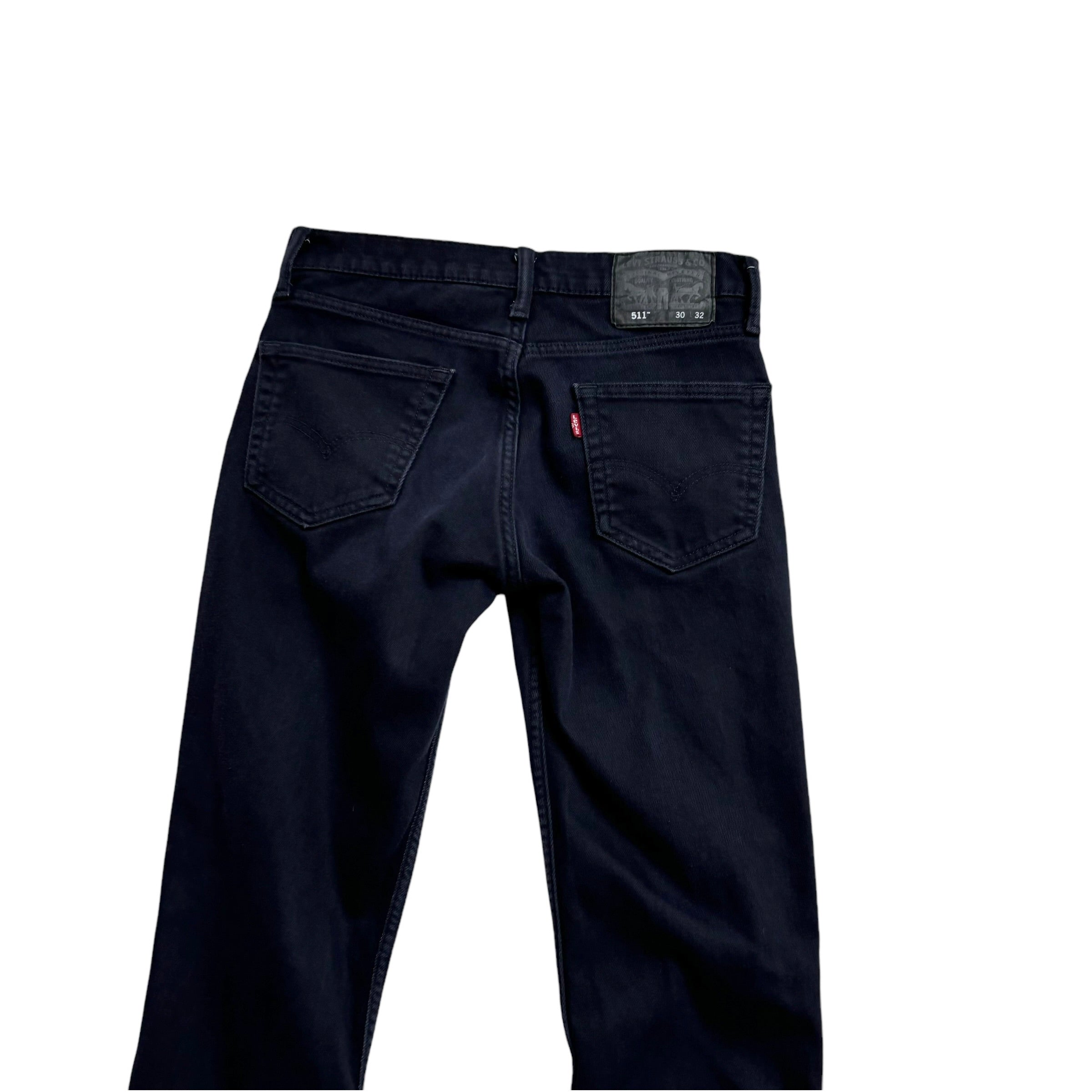 Levis 511 Trousers W29 L31 Mens Navy Blue Slim Fit Stretch Cotton Pants