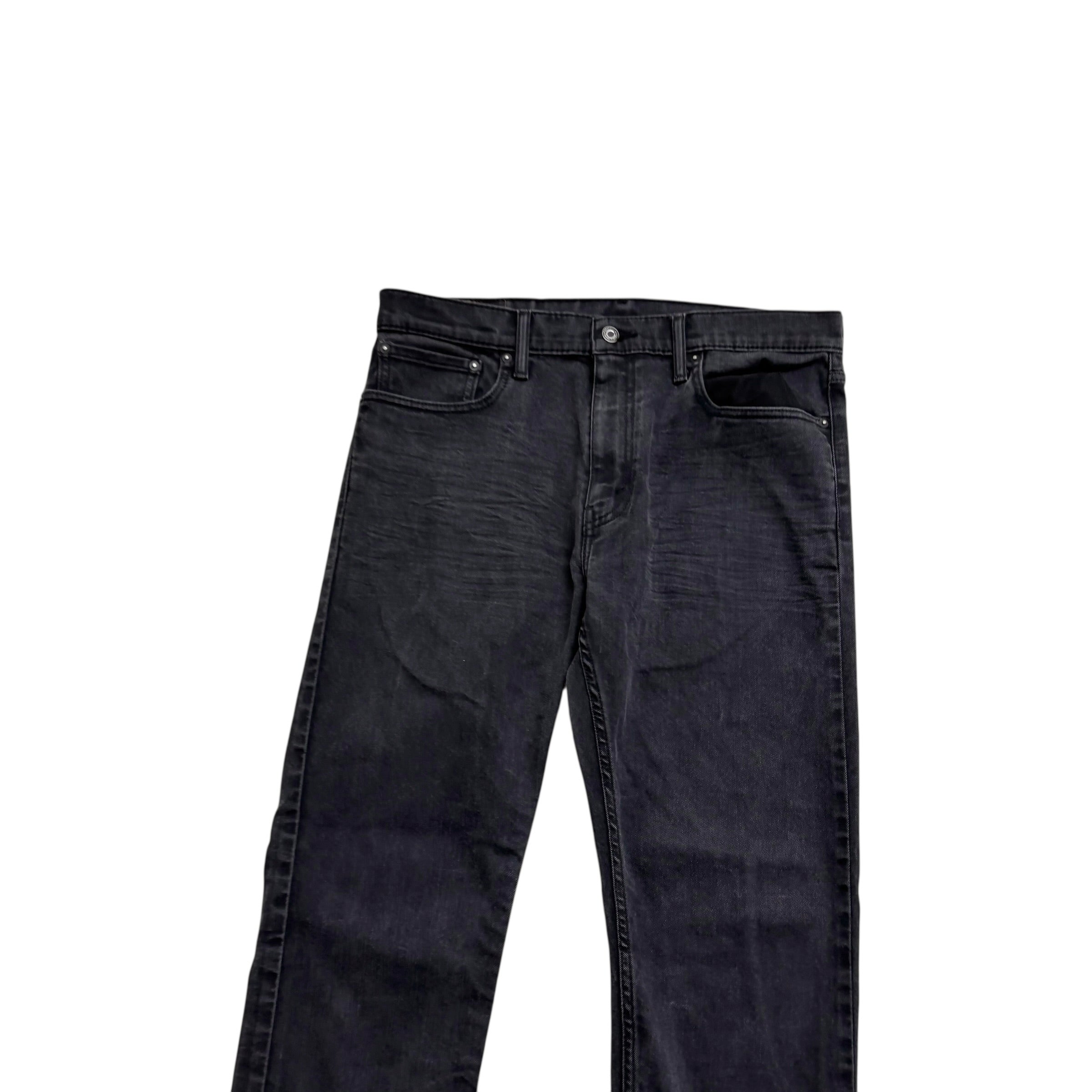 Levis 502 Jeans W36 L32 Mens Black Regular Tapered Fit Stretch Denim