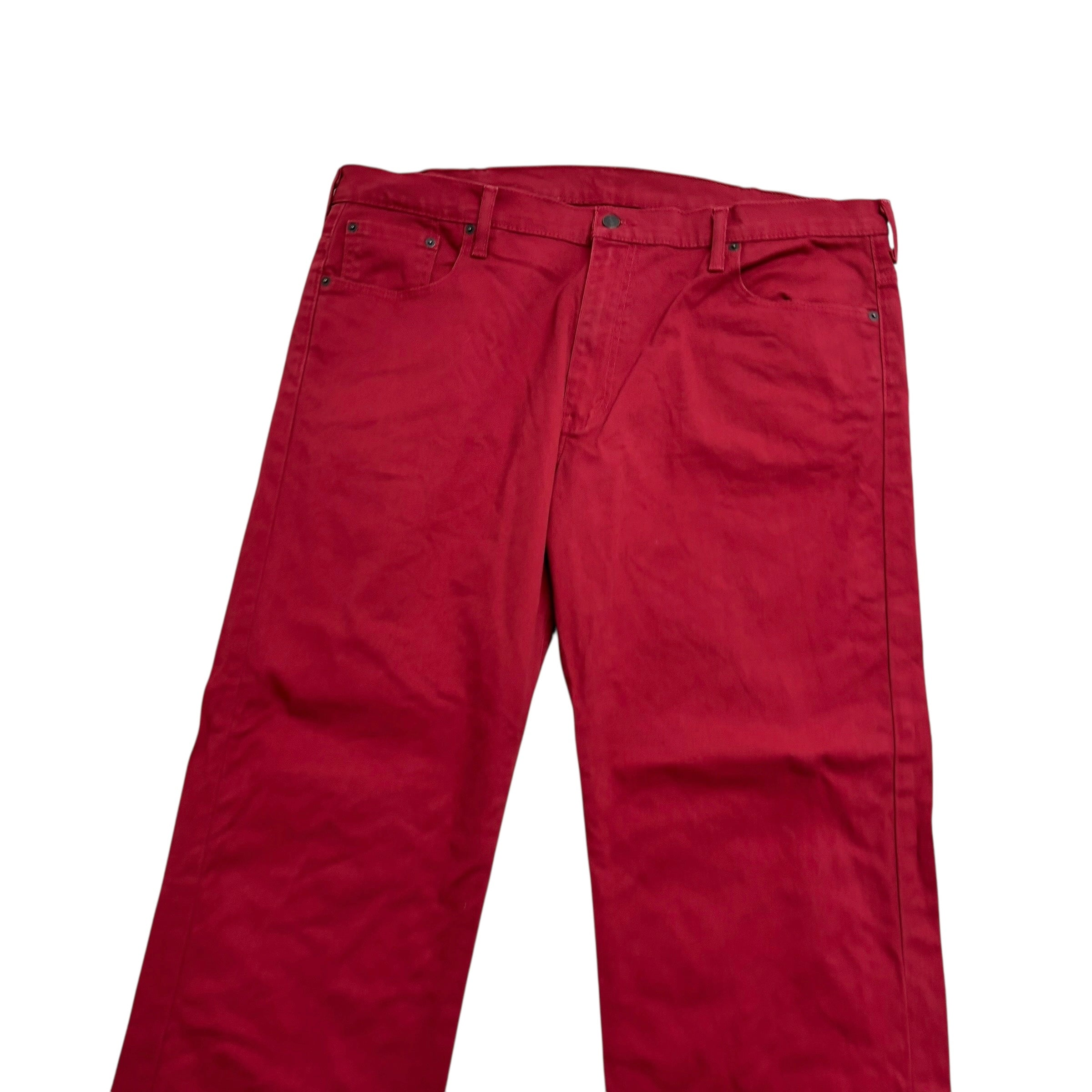 Levis 569 Jeans W40 L32 Mens Red Baggy Relaxed Straight Fit Stretch Denim (E)