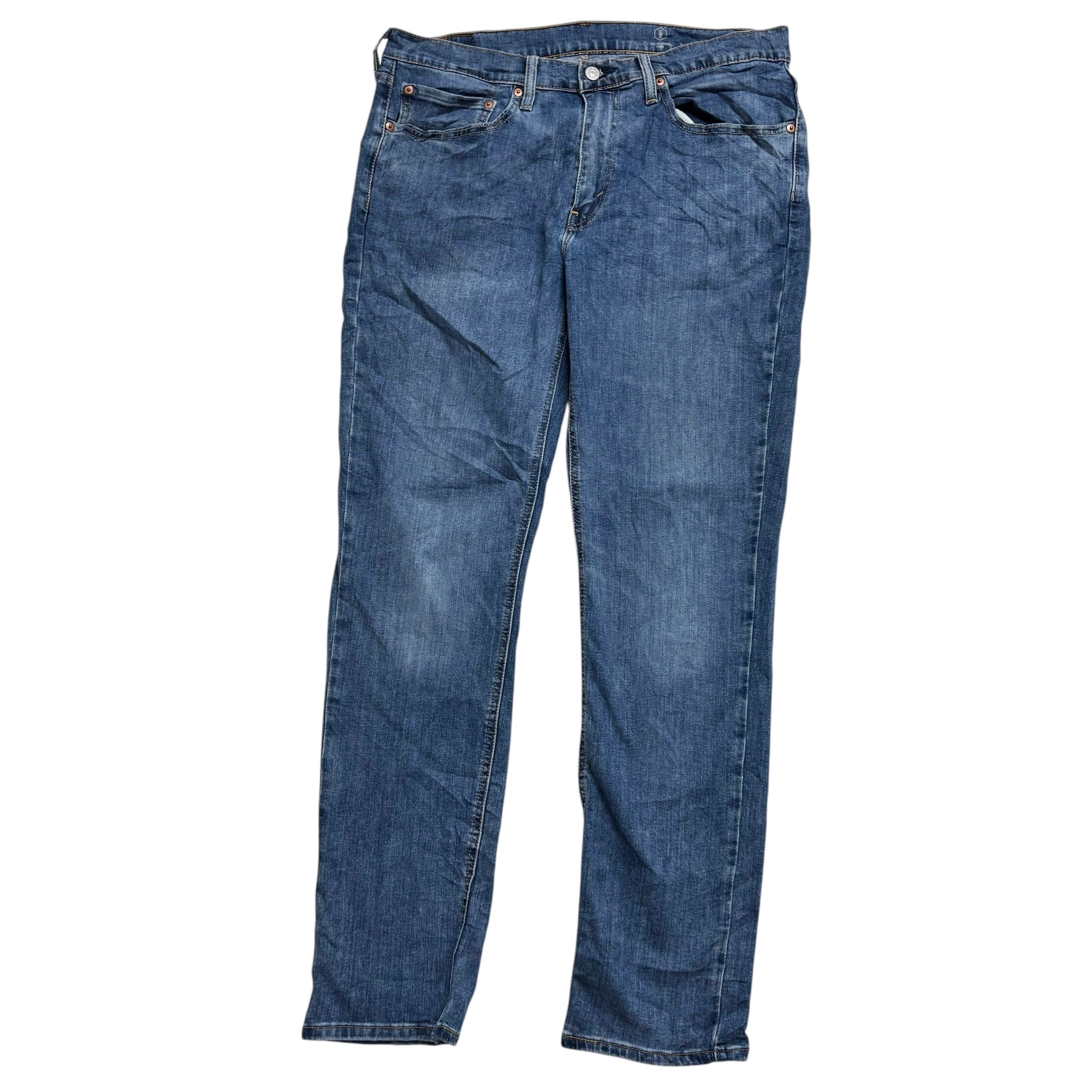 Levis 541 Jeans W34 L34 Mens Mid Blue Athletic Tapered Fit Stretch Denim (E)