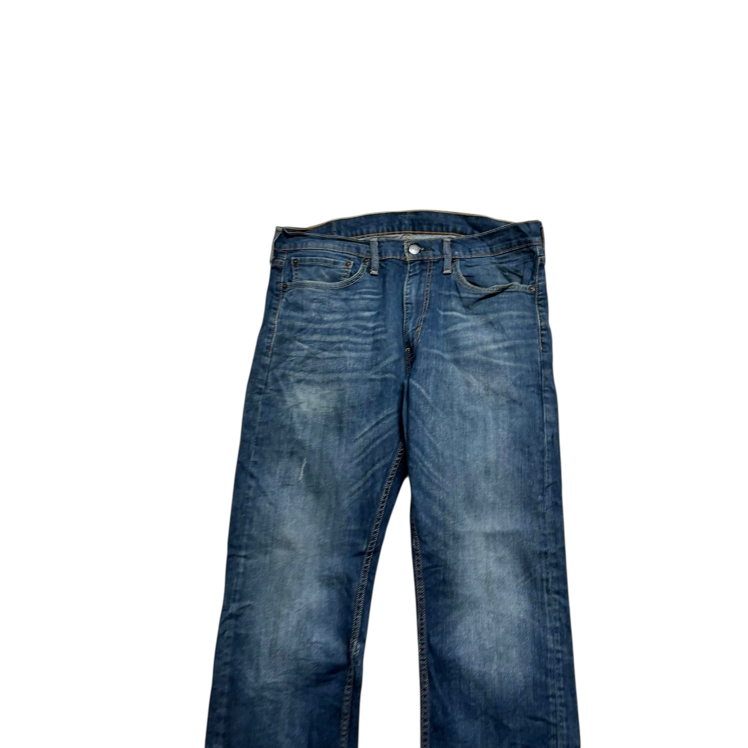 Levis 513 Jeans W34 L32 Mens Dark Blue Slim Straight Fit Stretch Denim (F)