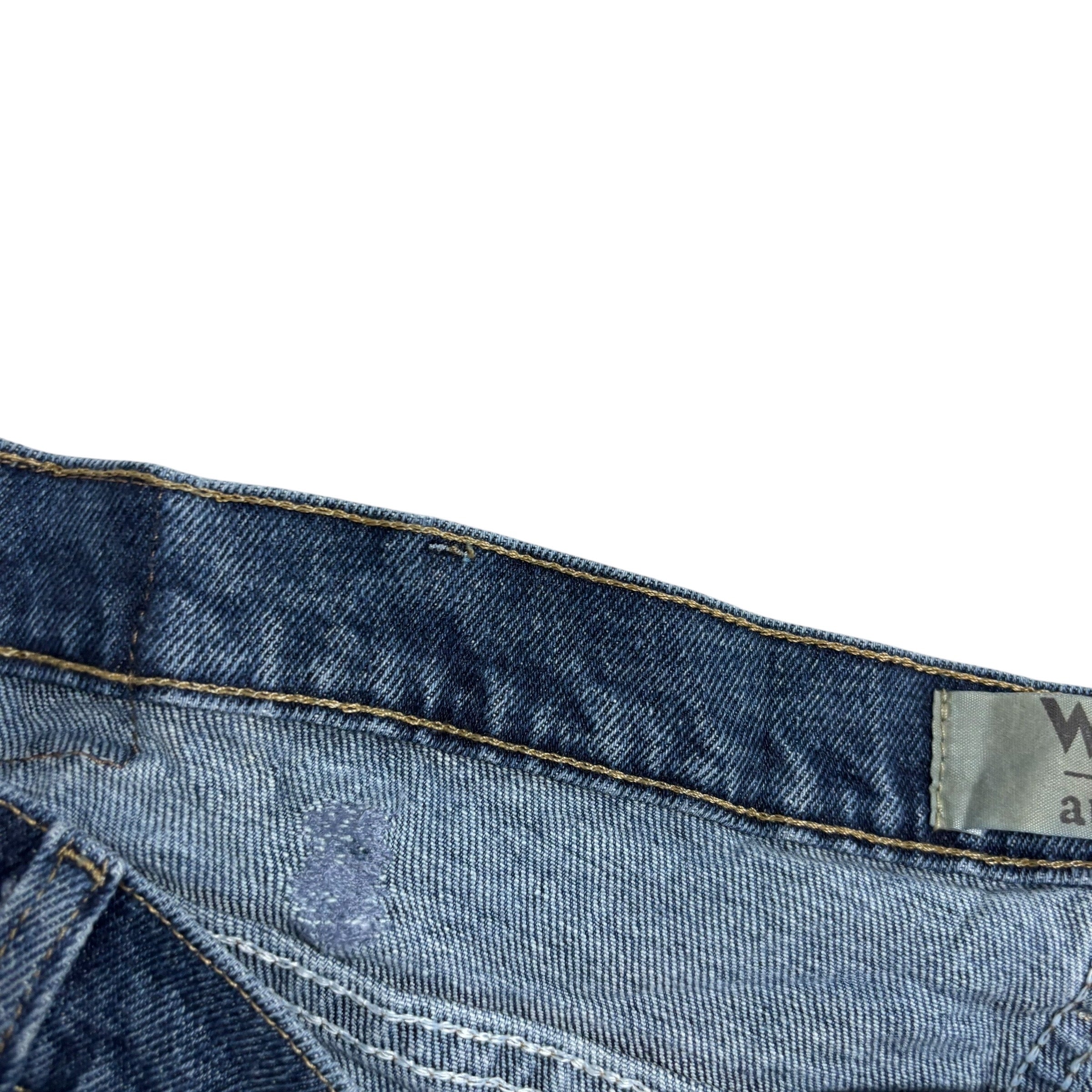Wrangler Jeans W46 L30 Mens Mid Blue Relaxed Straight Fit Stretch Denim