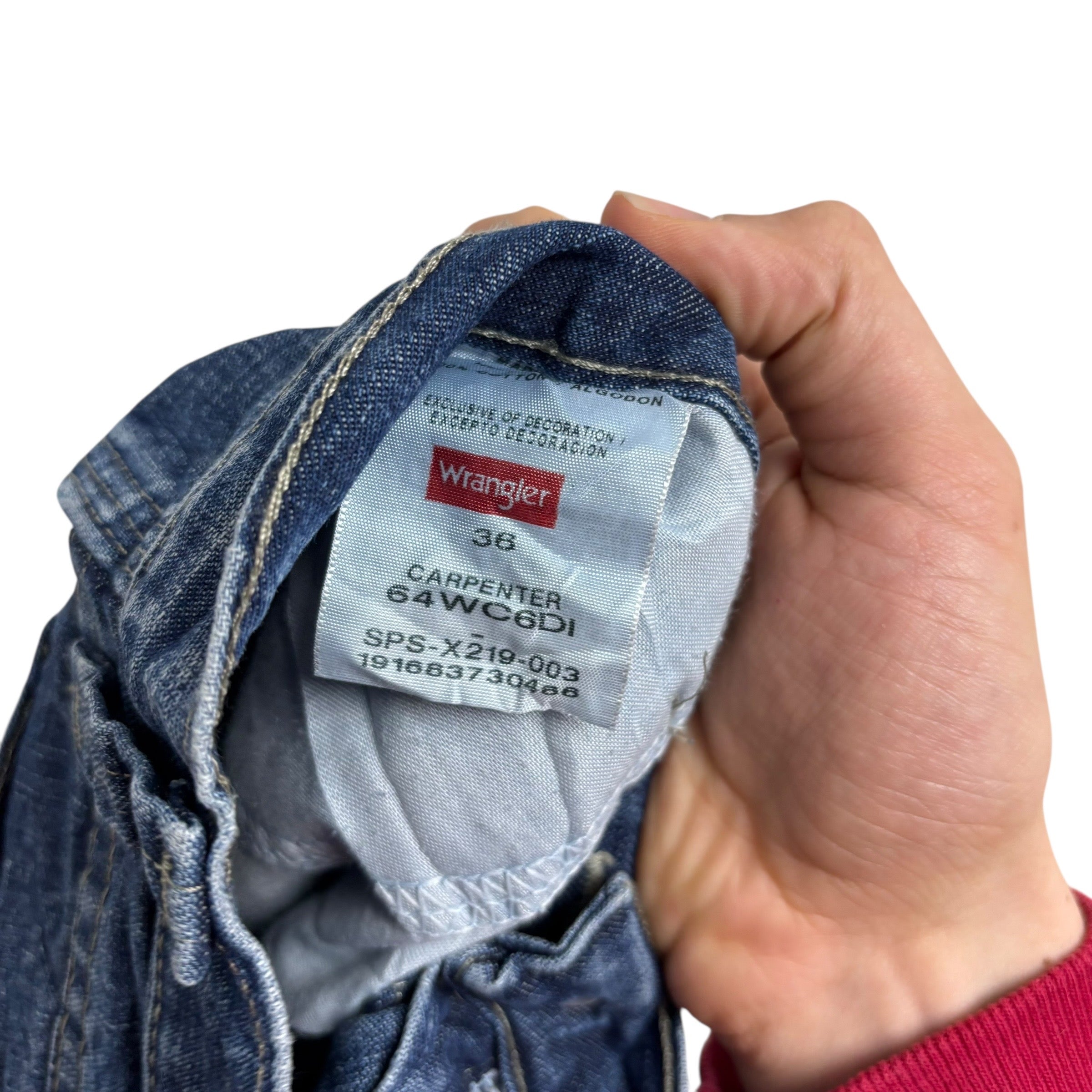 Wrangler Baggy Jorts W36 Mens Mid Blue Carpenter Denim Shorts Relaxed Fit (E)