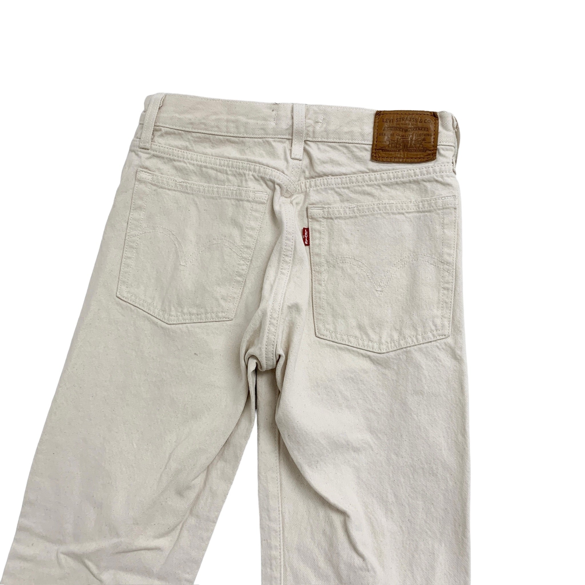 Levis Wedgie Jeans W26 L28 Womens Cream White Premium Big E Denim