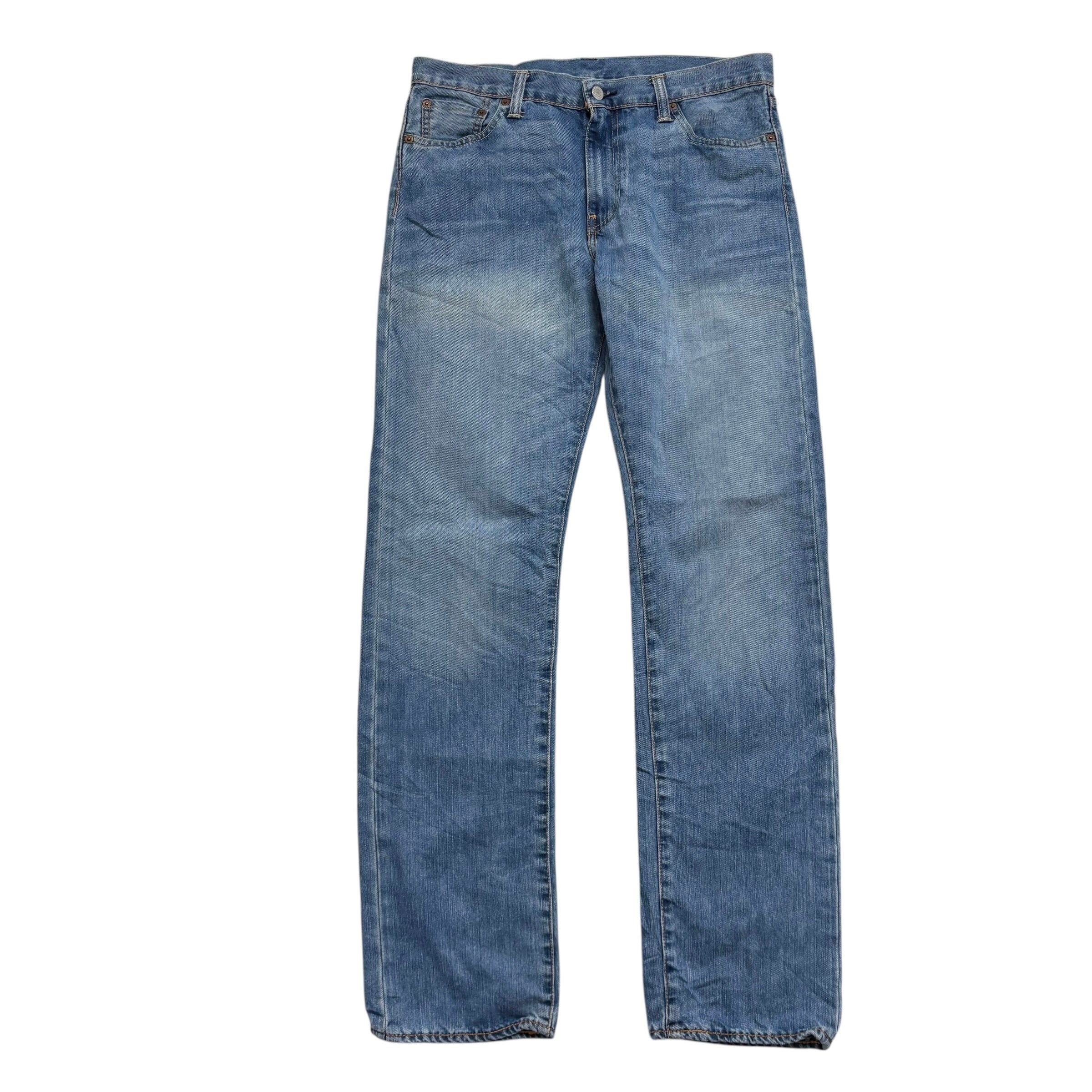 Levis 504 Jeans W33 L34 Mens Mid Blue Regular Straight Fit Denim