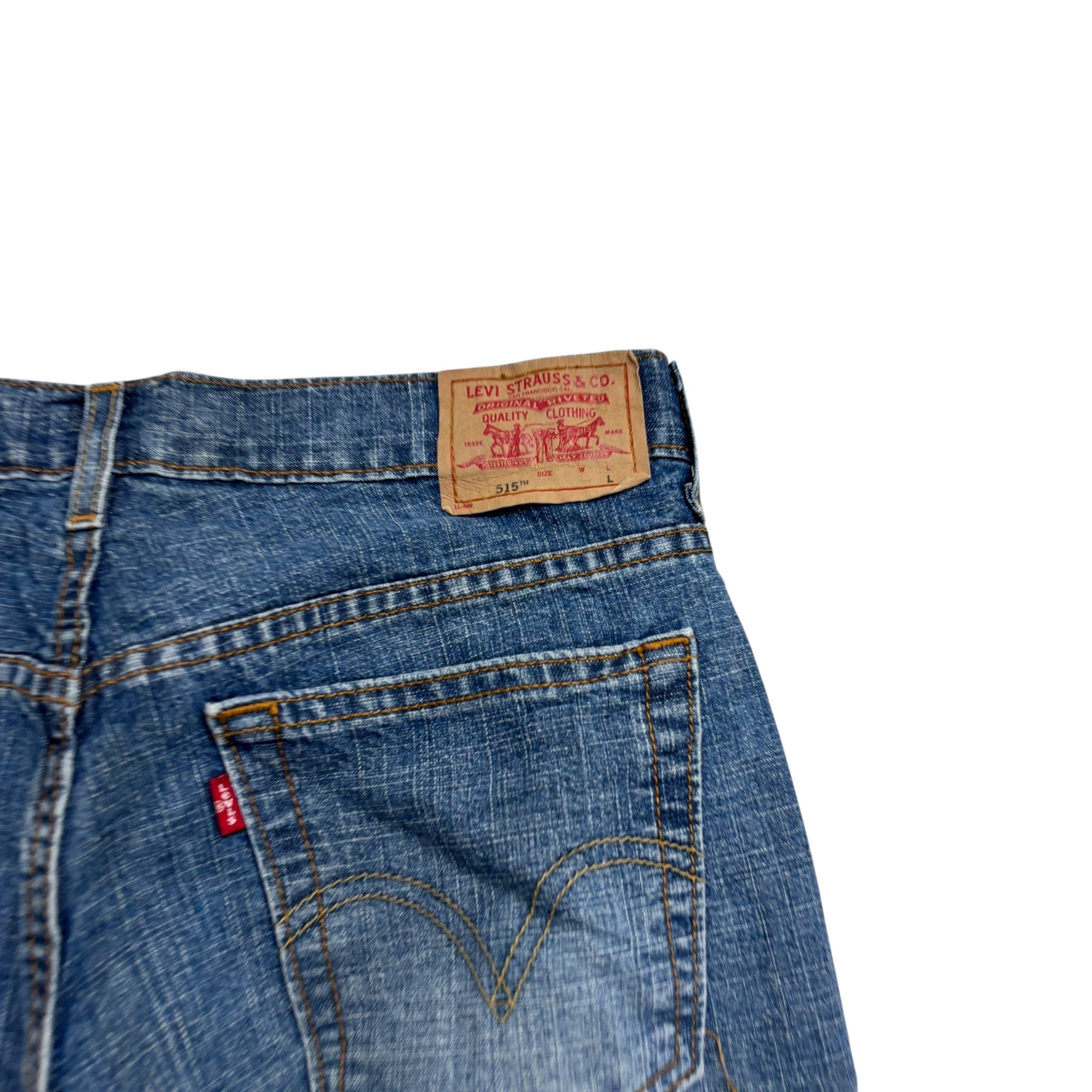 Levis 515 Jeans W32 L34 Womens Regular Bootcut Mid Blue Stretch Vintage (E)