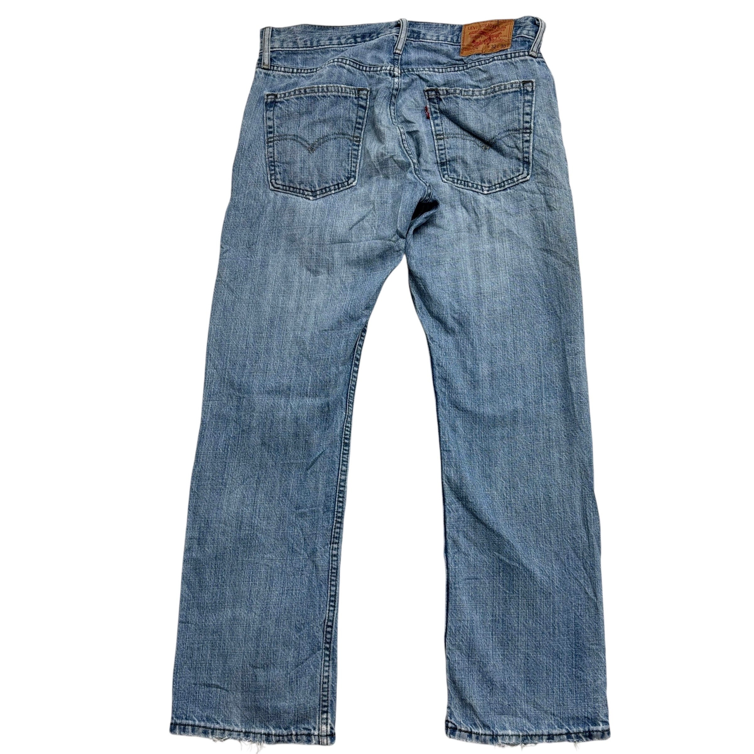 Levis 514 Jeans W32 L30 Mens Light Blue Regular Straight Fit Vintage Denim