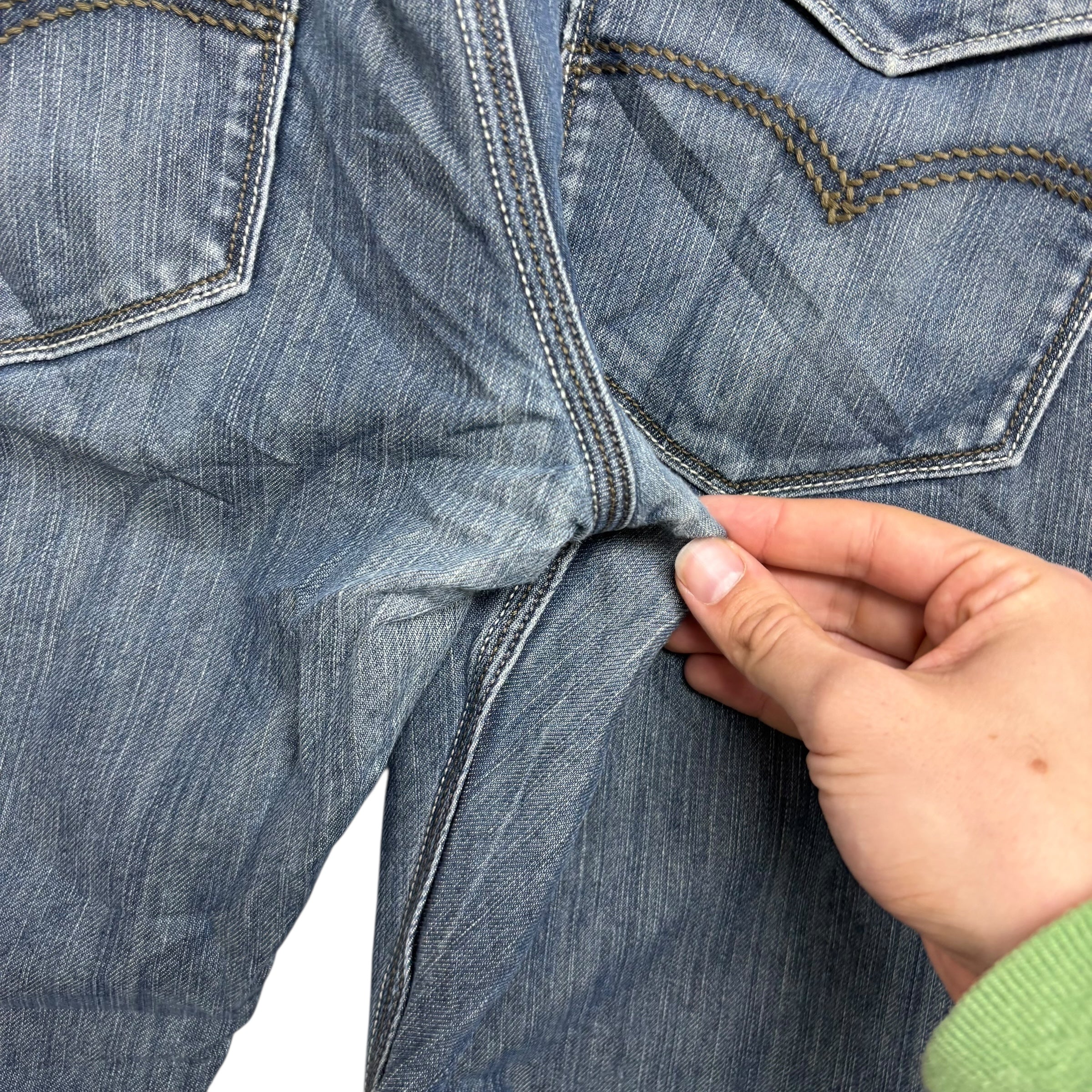 Levis 514 Jeans W34 L30 Mens Silver Blue Regular Straight Fit Denim (F)