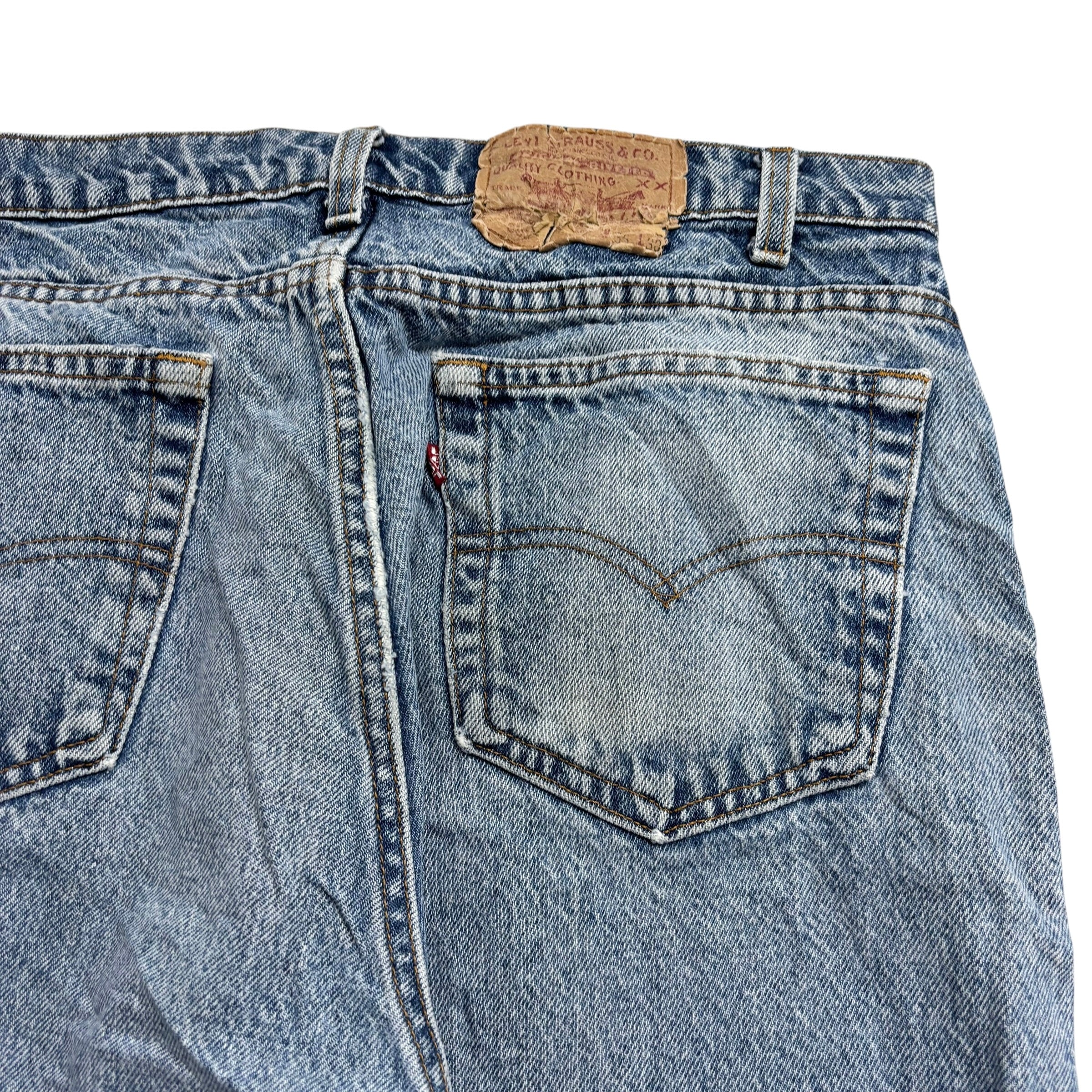 Levis 505 Jeans W34 L30 Mens Mid Blue Regular Straight Fit USA Made Vintage 80s