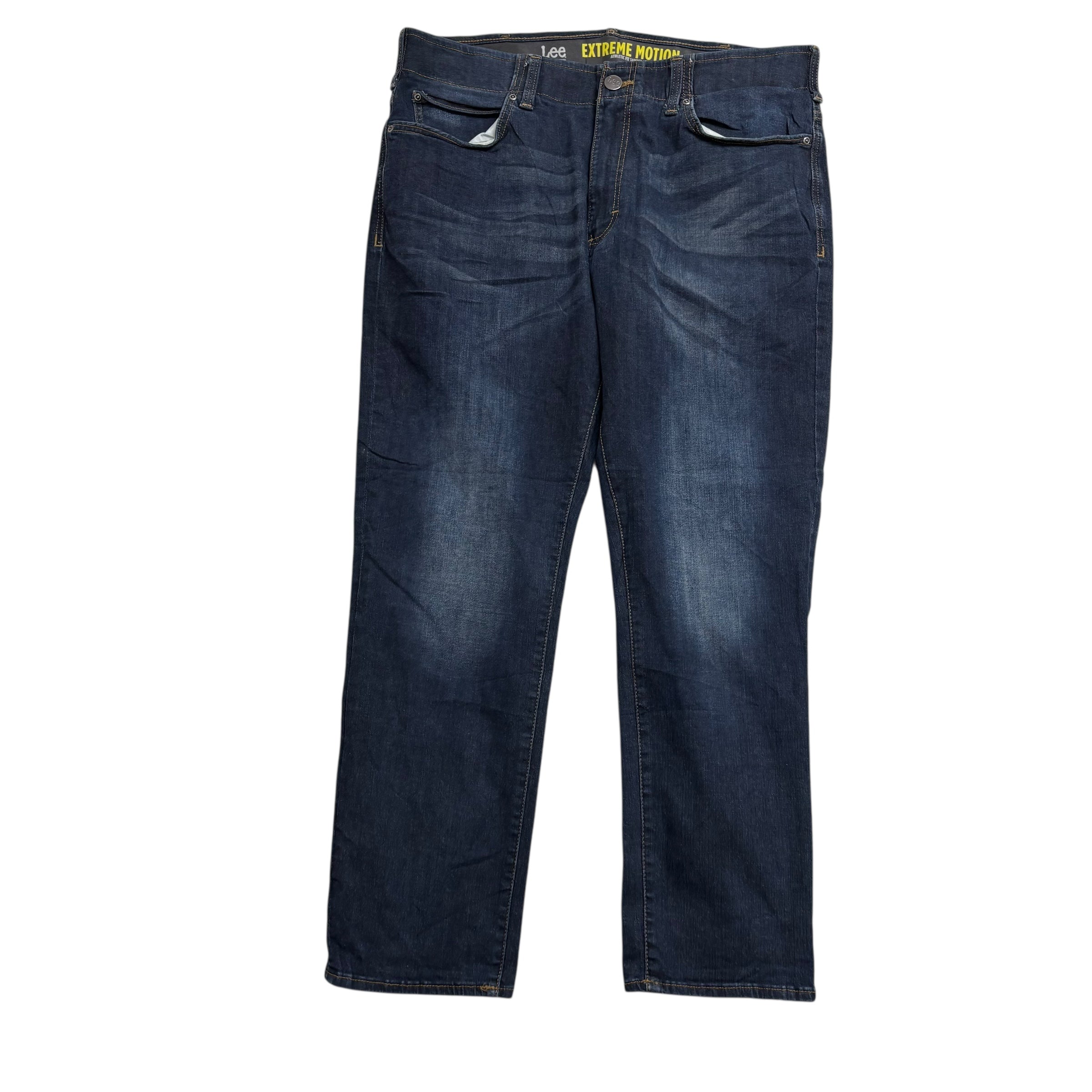 Lee Jeans W38 L30 Mens Dark Blue Athletic Tapered Fit Stretch Denim (E)
