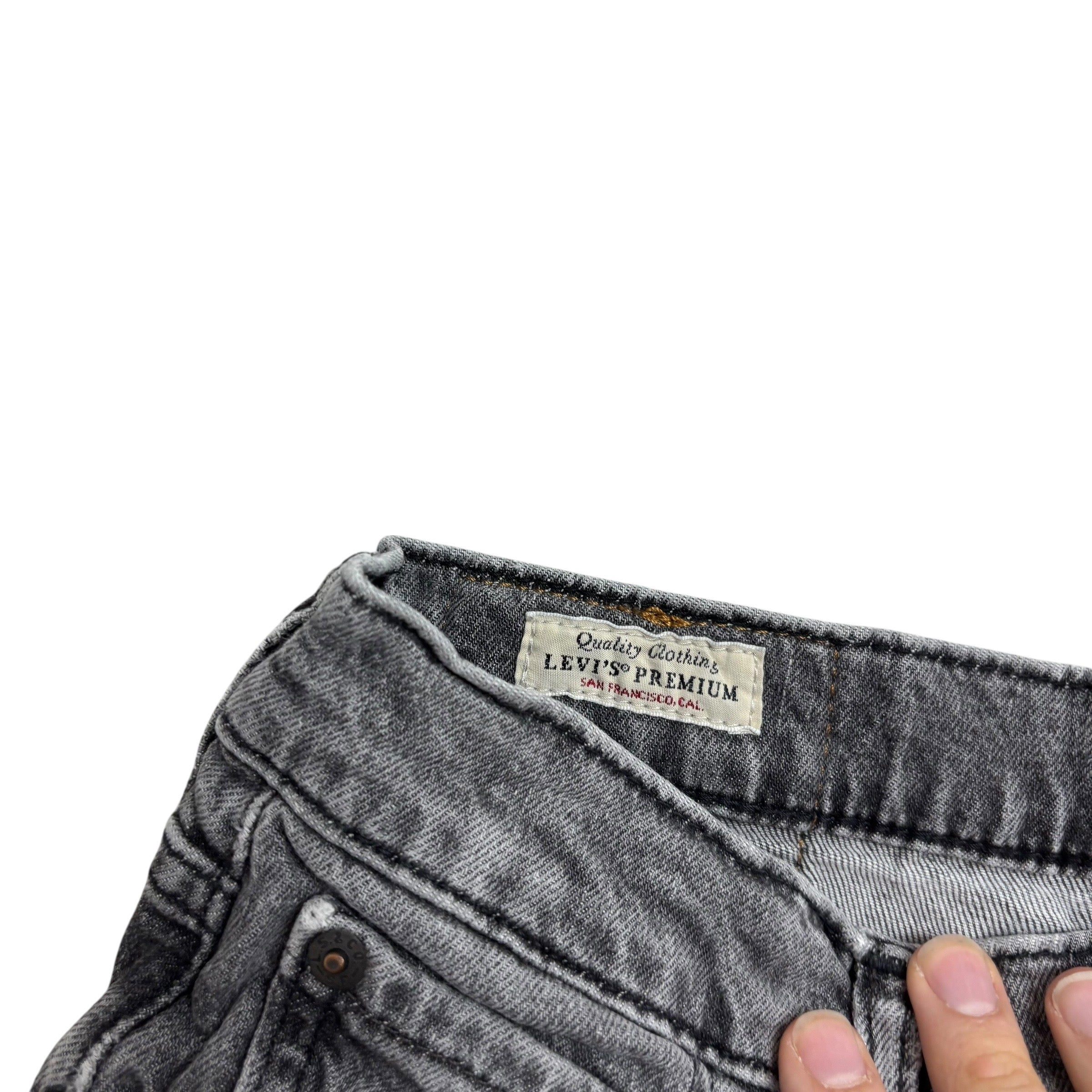 Levis 512 Jeans W30 L32 Mens Grey Slim Tapered Fit Stretch Premium Denim (E)