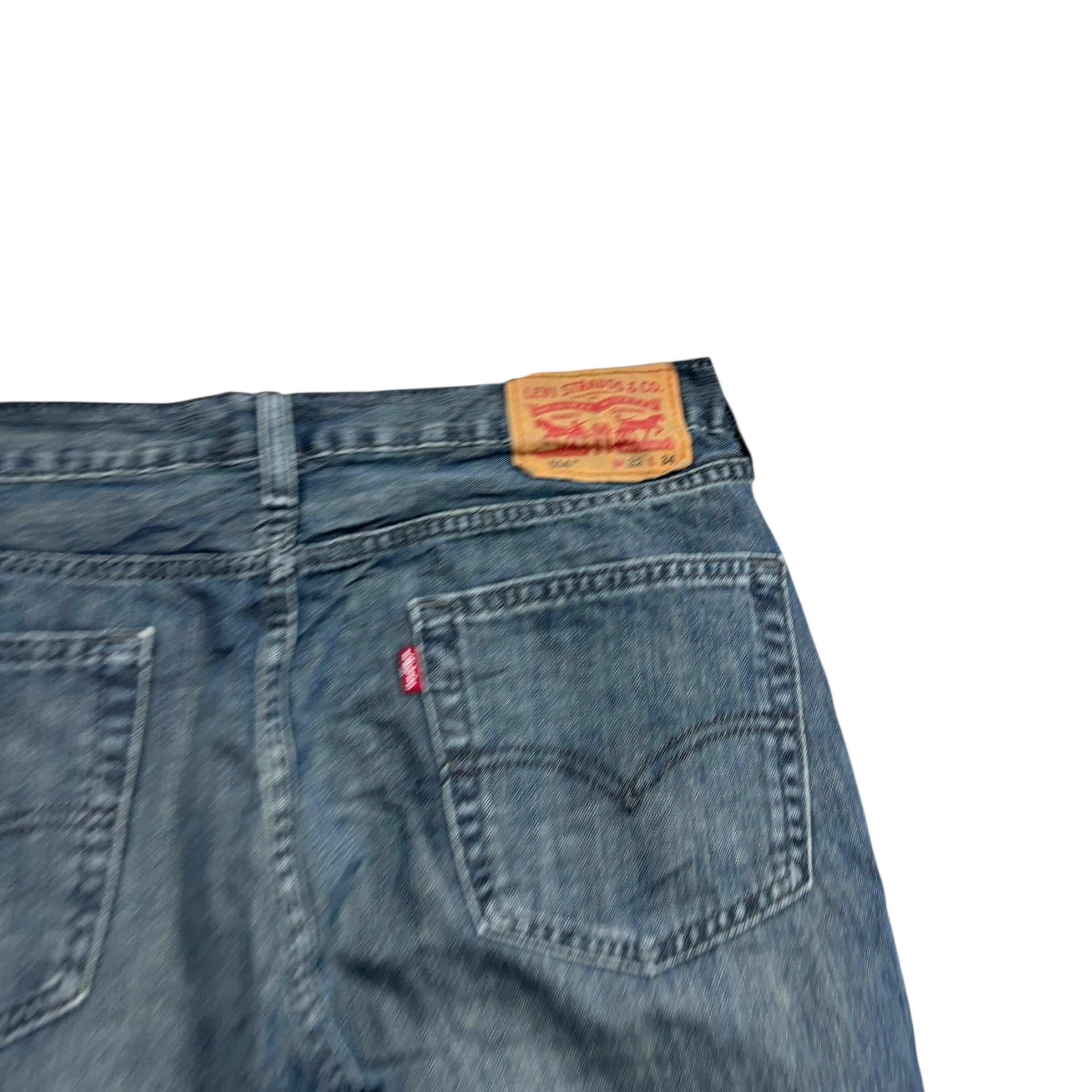 Levis 514 Jeans W32 L34 Mens Dark Blue Regular Straight Fit Denim (E)