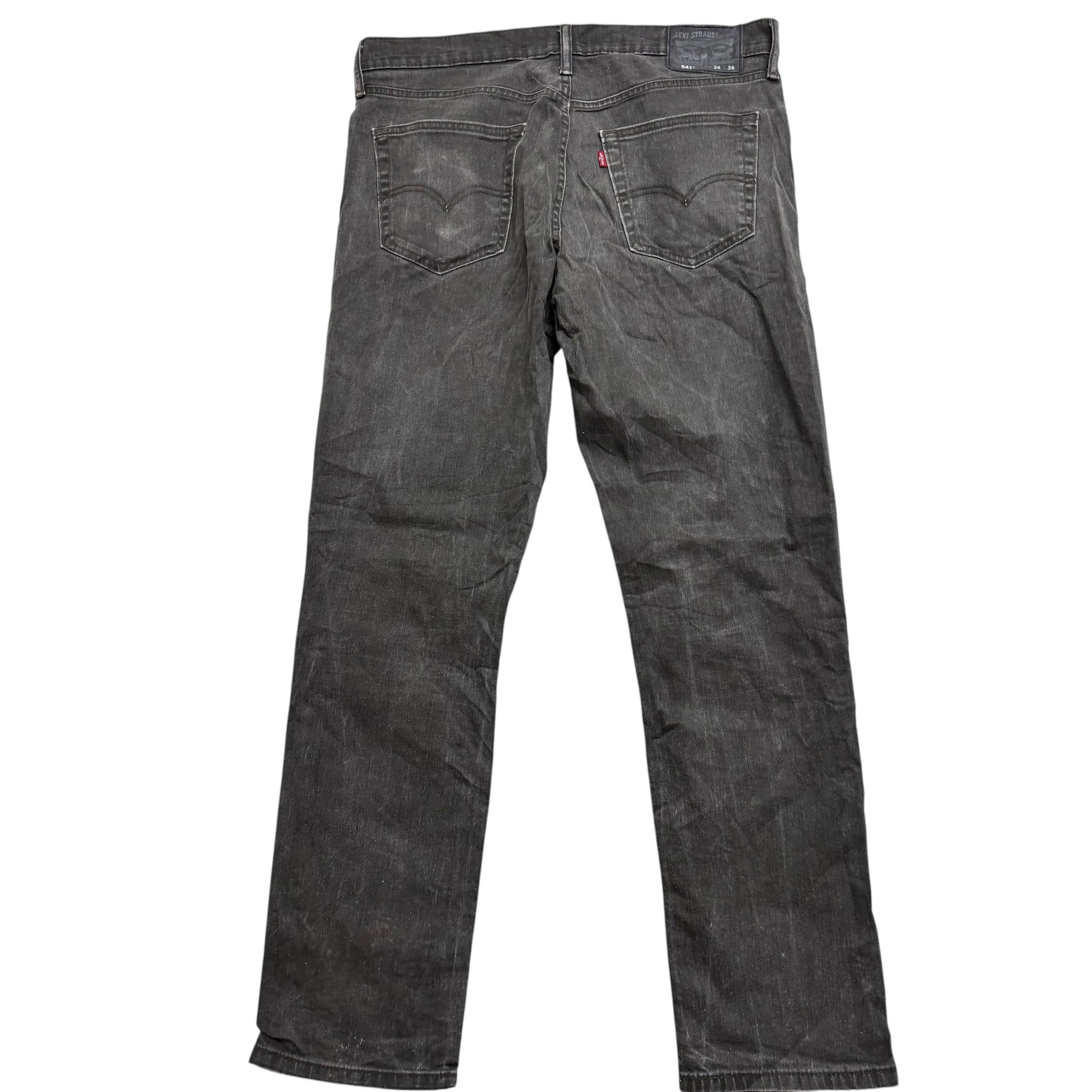 Levis 541 Jeans W34 L33 Mens Brown Athletic Tapered Fit Stretch Denim (F)