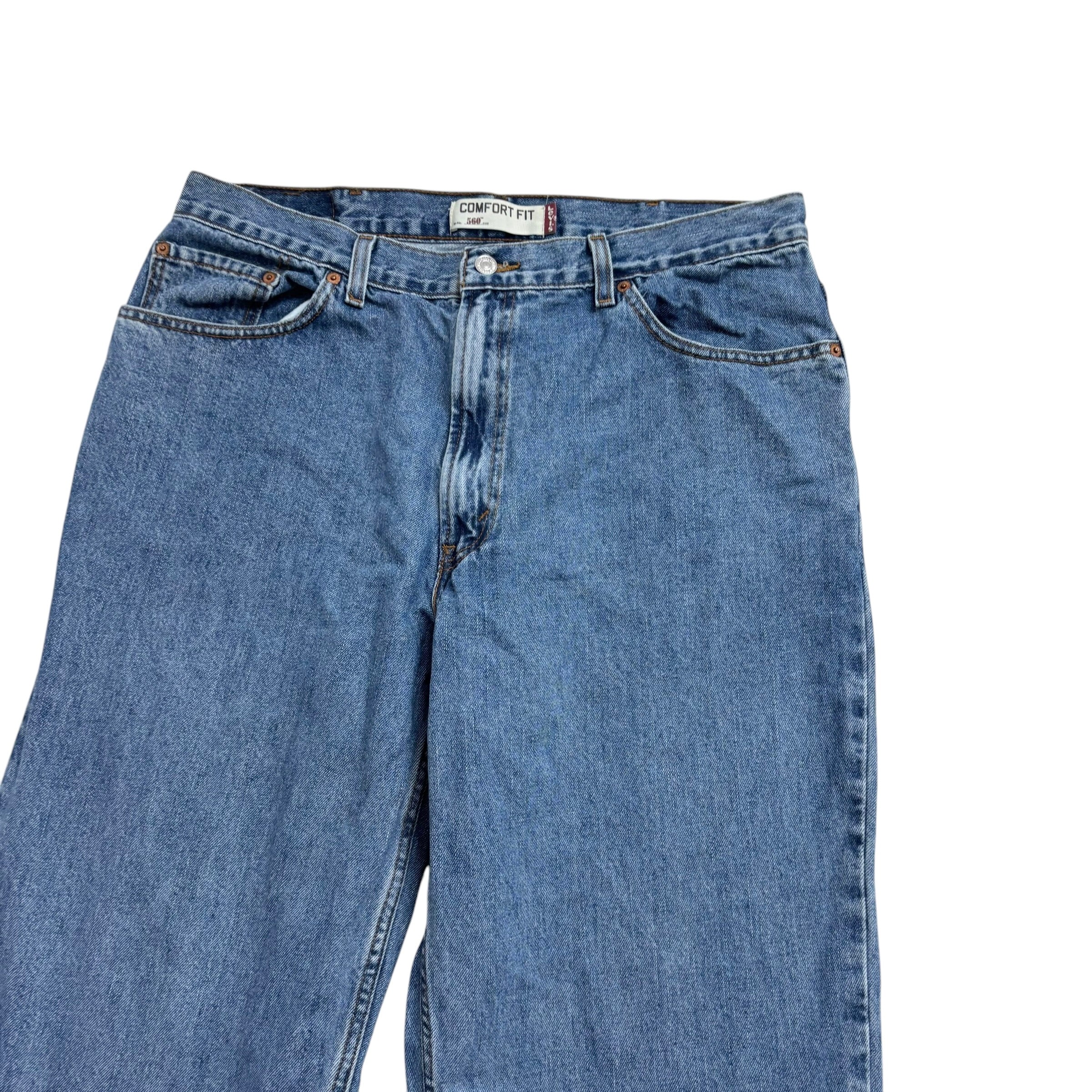 Levis 560 Jeans W38 L32 Mens Mid Blue Baggy Relaxed Comfort Fit Vintage Denim