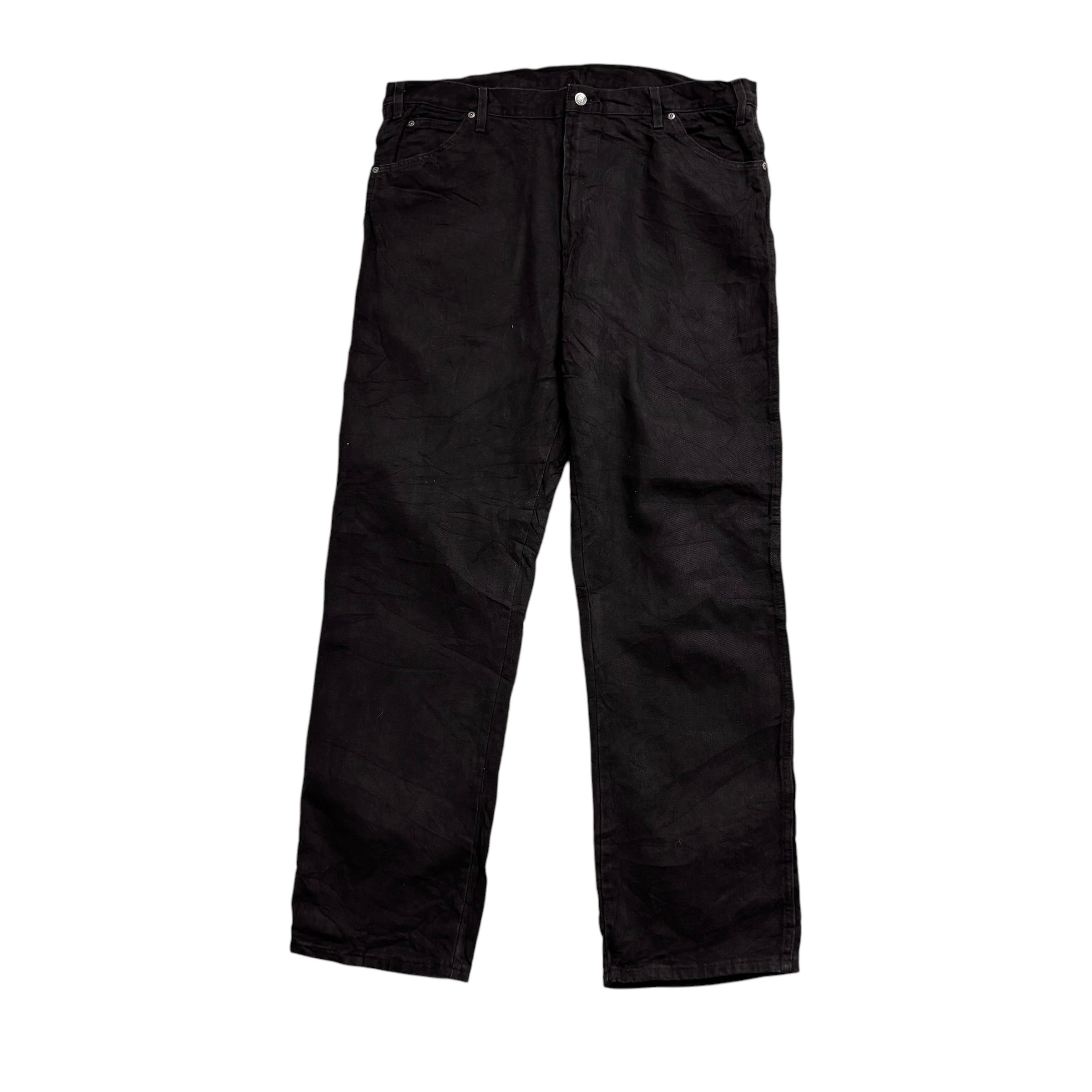 Dickies Jeans W40 L34 Mens Black Relaxed Straight Fit Denim (E)