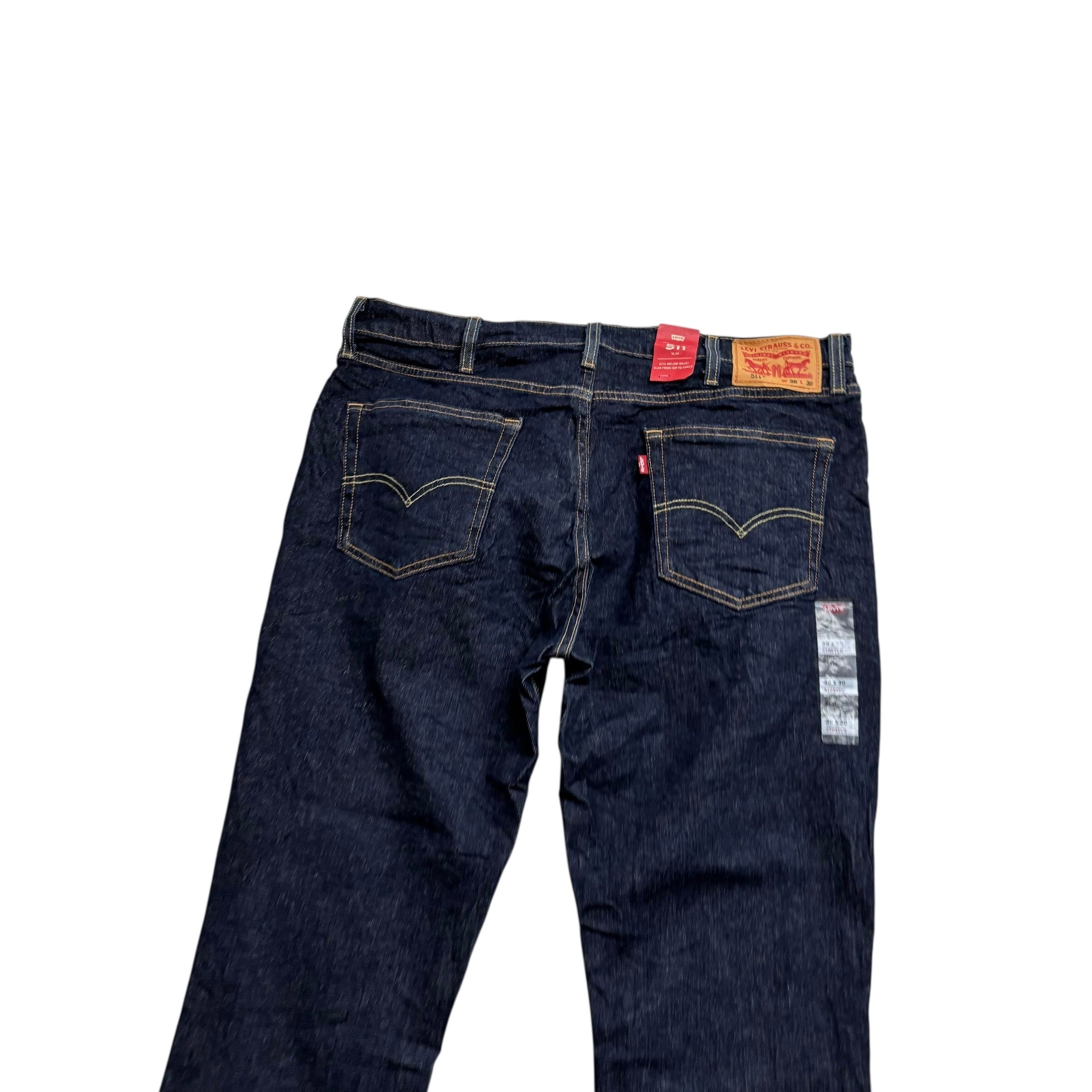 Levis 511 Jeans W38 L30 Mens Dark Blue Slim Fit Stretch Denim (E)