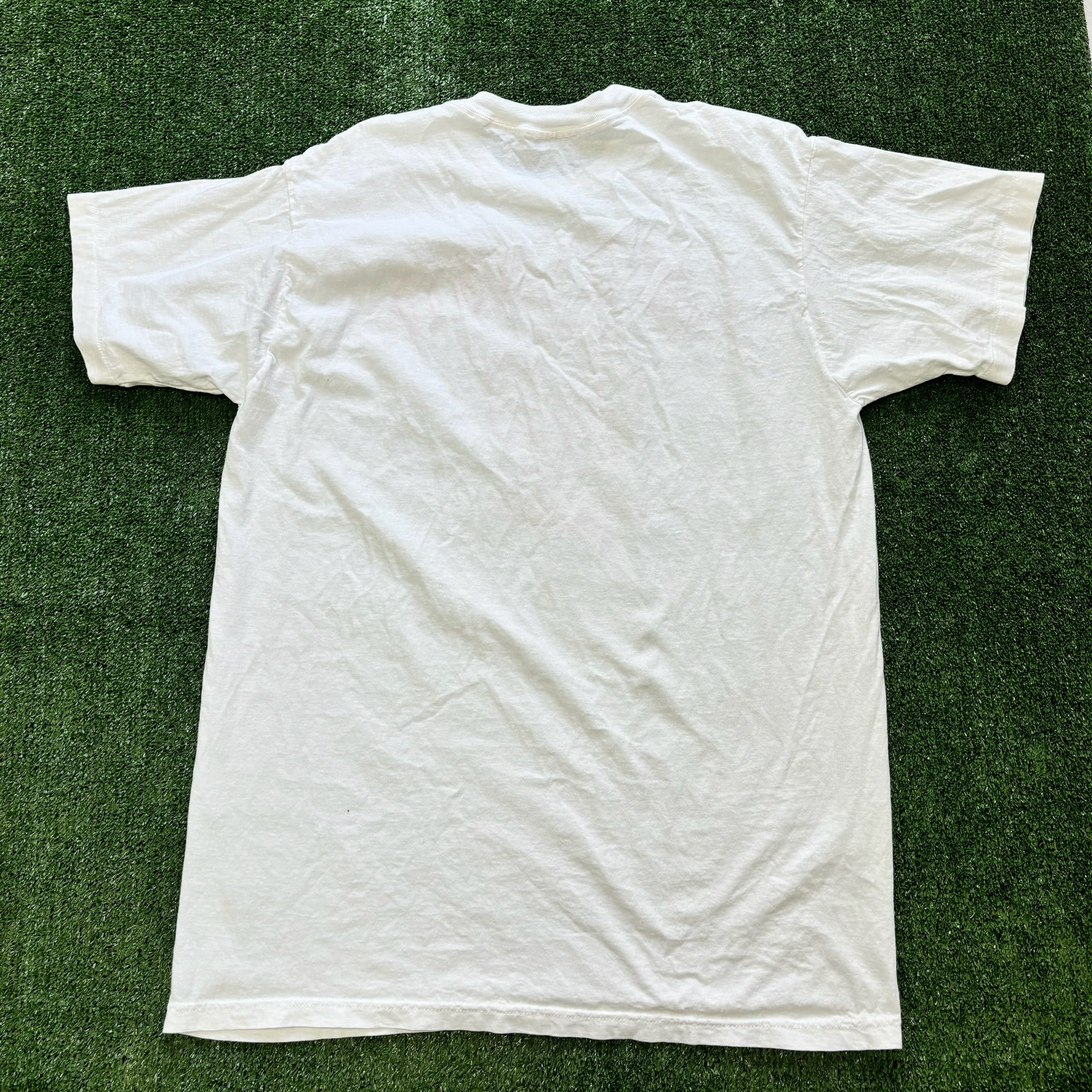 Vintage T Shirt Mens Large White Single Stitch Graphic Print 90s USA Tourist