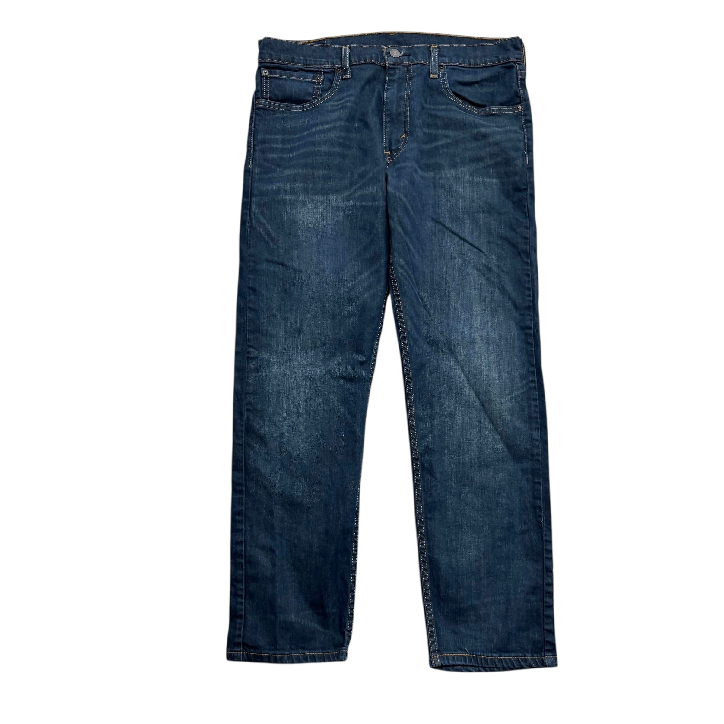 Levis 502 Jeans W34 L28 Mens Dark Blue Regular Tapered Fit Stretch Denim (E)