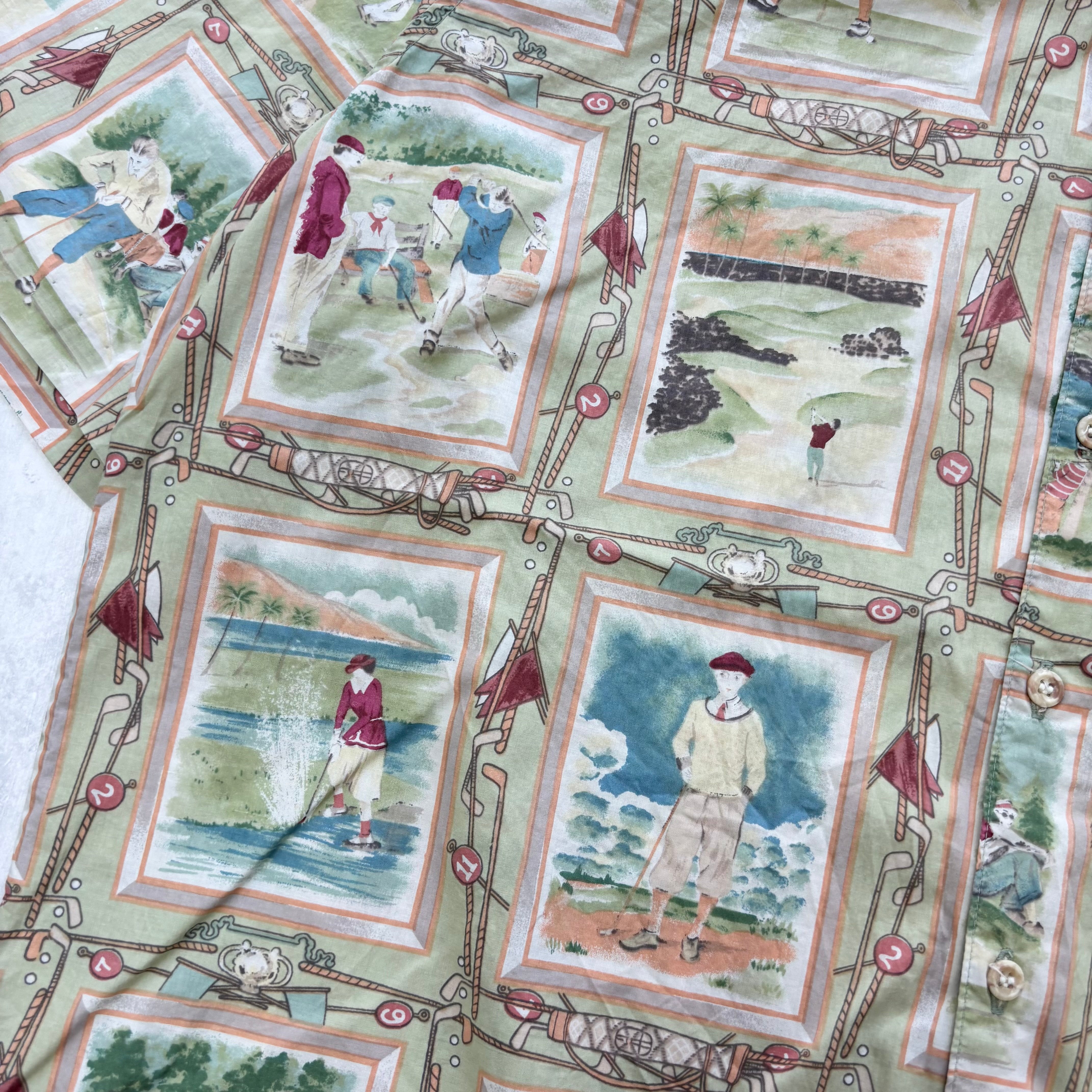 Vintage Reyn Spooner Hawaiian Shirt Mens XL Golf Short Sleeve Cotton (E)