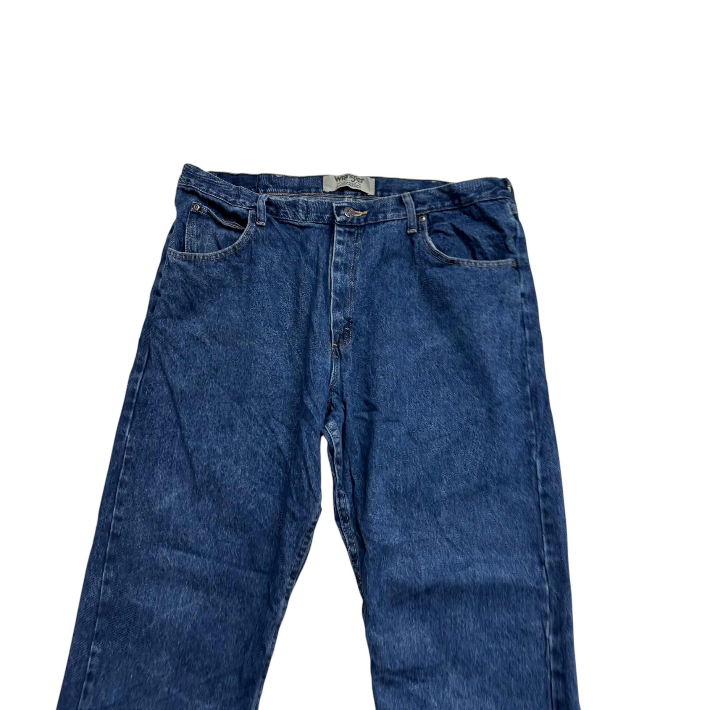 Wrangler Jeans W38 L32 Mens Mid Blue Baggy Relaxed Straight Fit Denim (E)