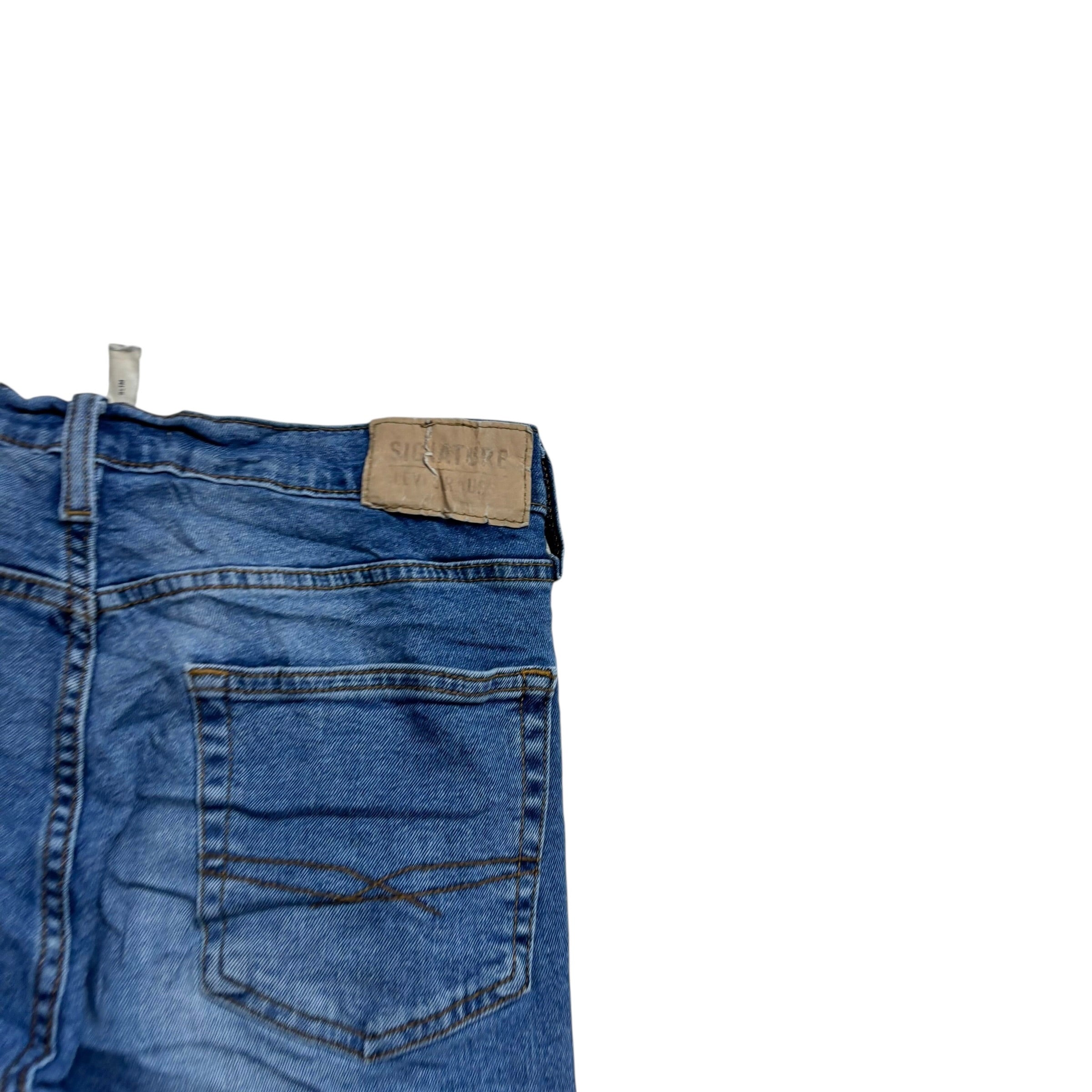 Levis Signature Jeans W32 L30 Mens Mid Blue Slim Fit Stretch Denim (E)