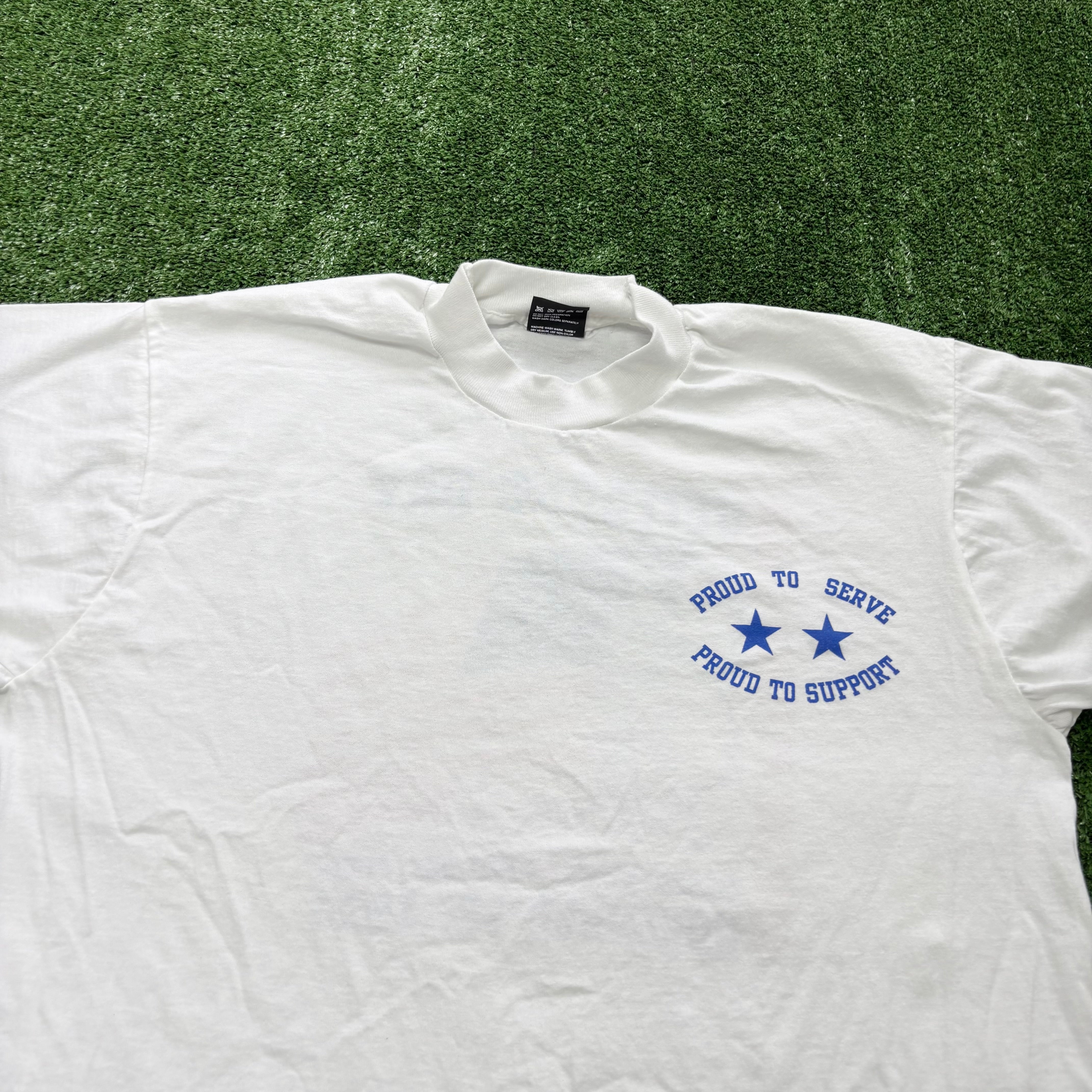 Vintage T Shirt Mens Medium White Single Stitch Graphic Print 90s USA (E)