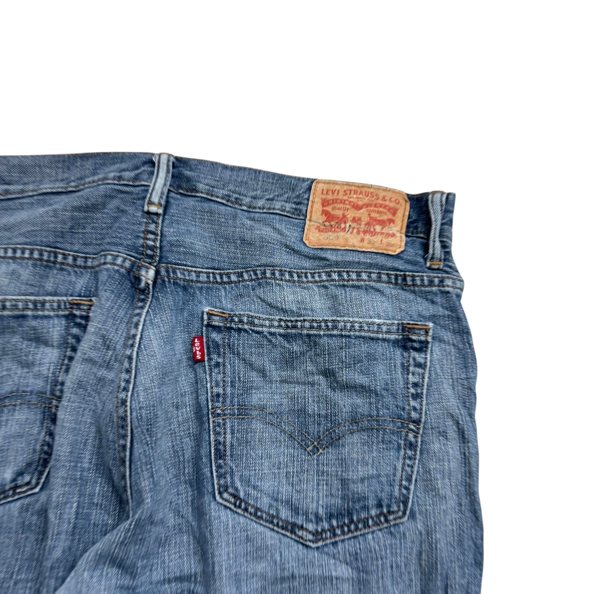 Levis 569 Jeans W33 L30 Mens Mid Blue Baggy Relaxed Straight Fit Denim