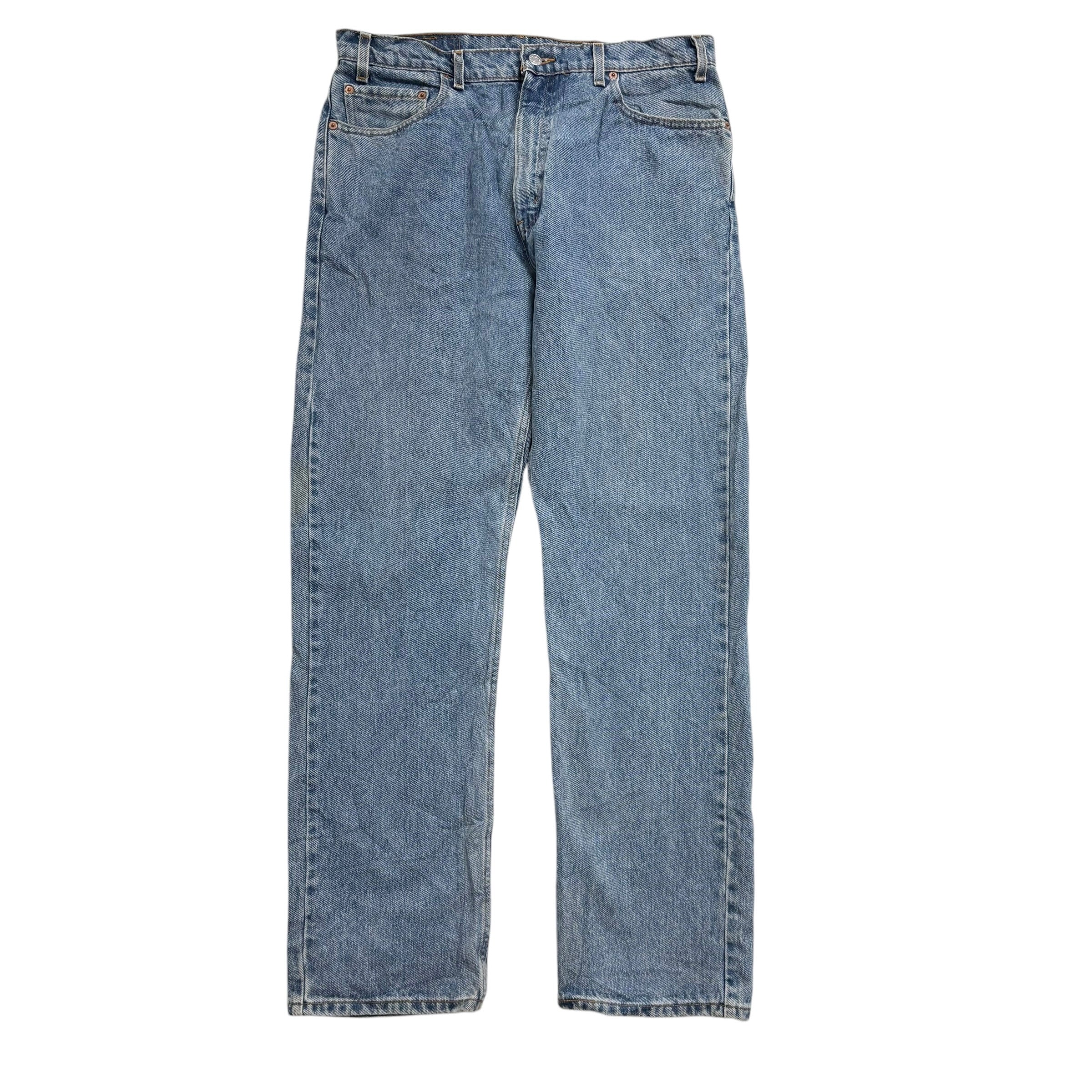 Levis 505 Jeans W36 L32 Mens Light Blue Regular Straight Fit Vintage Denim