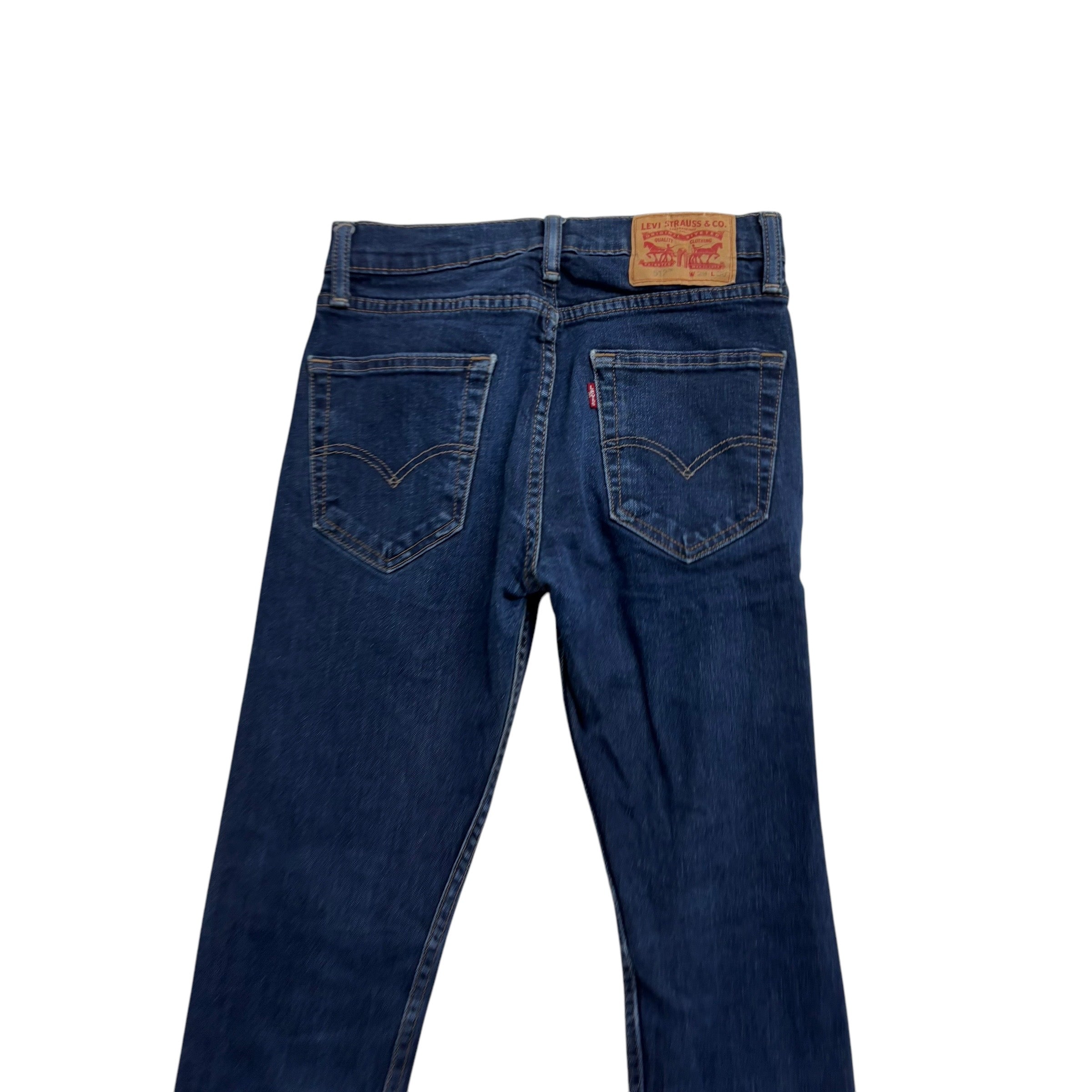 Levis 512 Jeans W28 L29 Mens Dark Blue Slim Tapered Fit Stretch Denim (E)