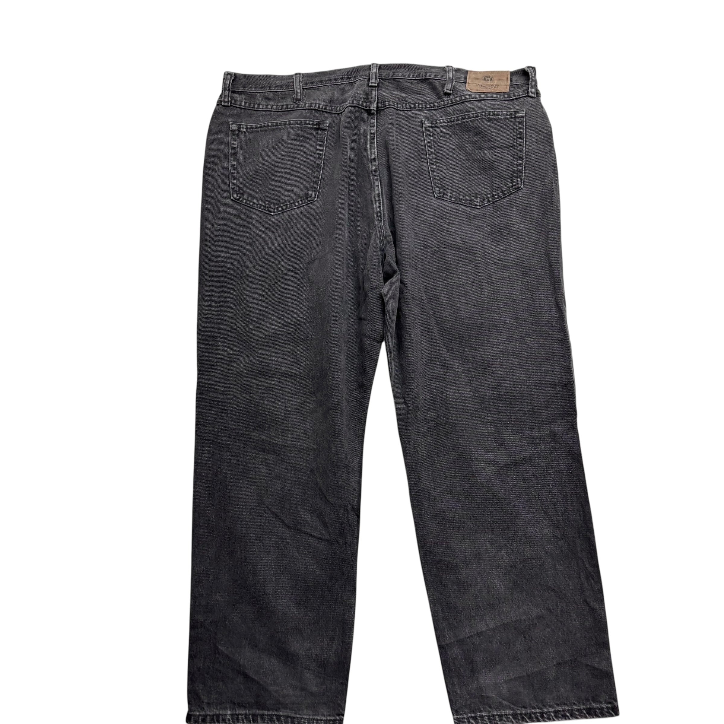 Wrangler Jeans W44 L30 Mens Black Relaxed Straight Fit Denim