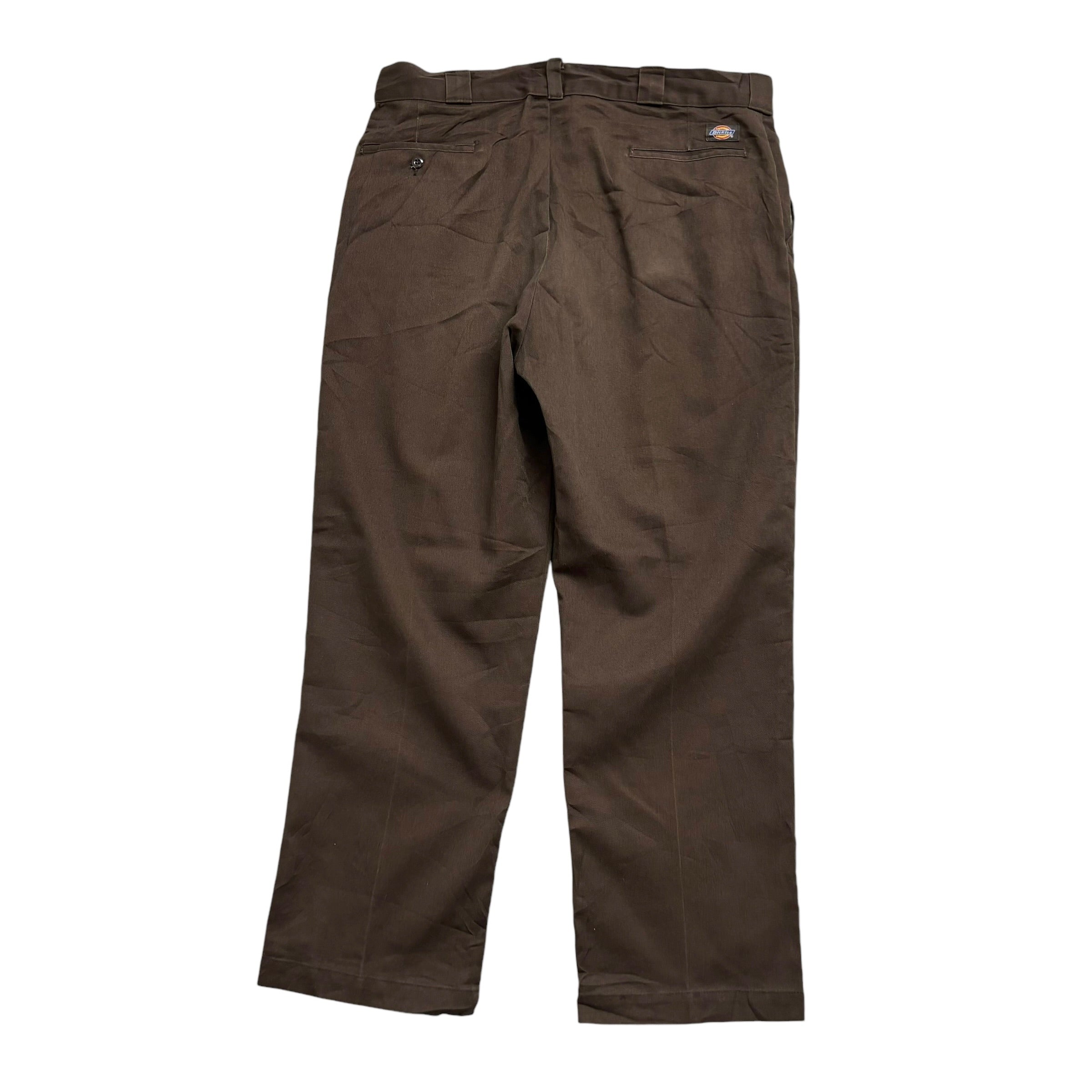 Dickies Trousers W38 L30 Mens Brown Pants Relaxed Straight Fit Workwear