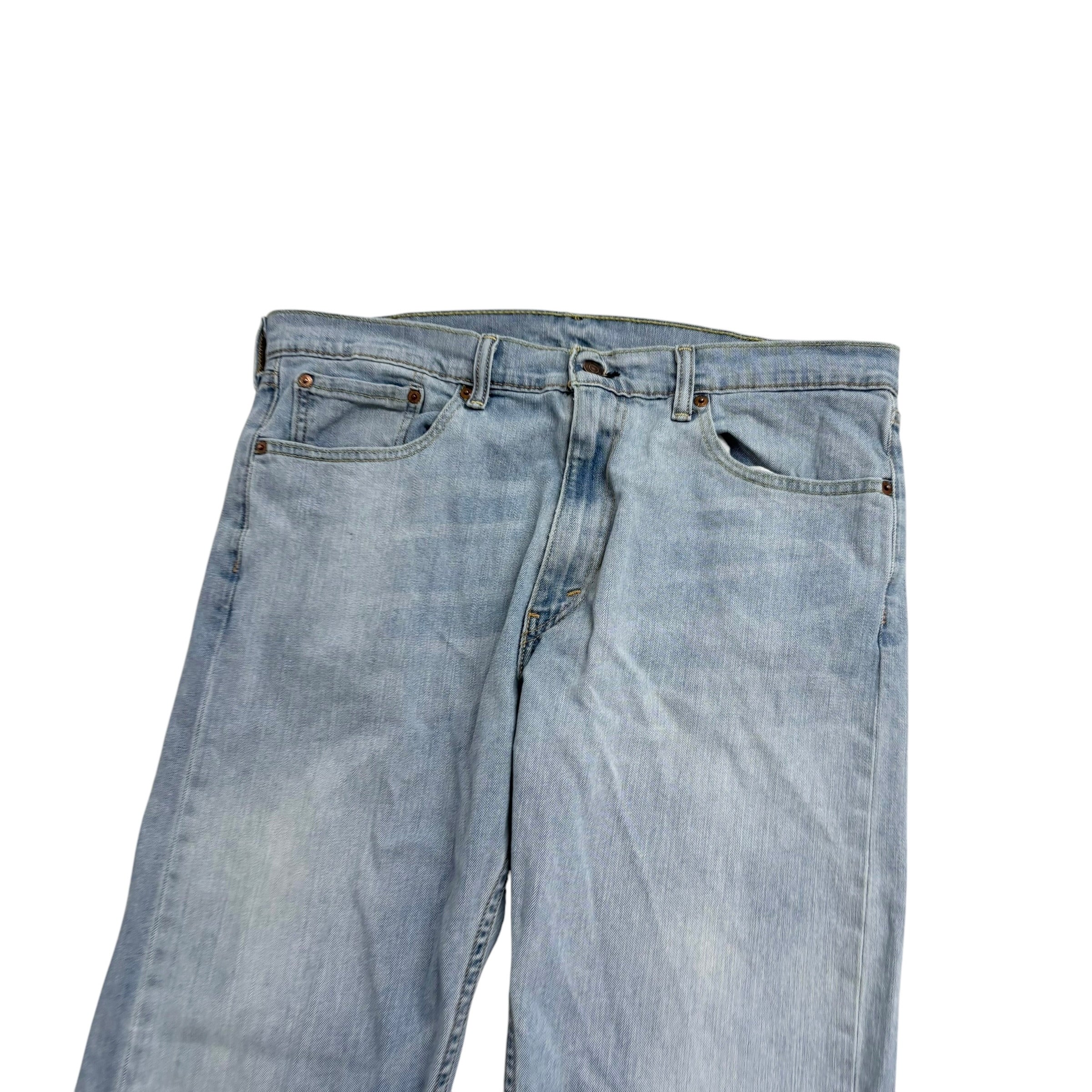 Levis 505 Jeans W36 L30 Mens Light Blue Regular Straight Fit Stretch Denim