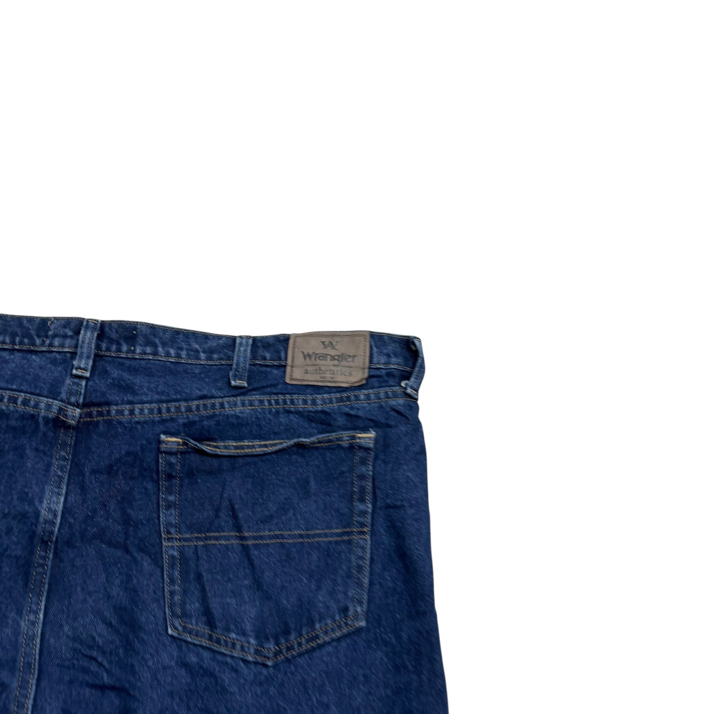 Wrangler Jeans W48 L30 Mens Dark Blue Baggy Relaxed Straight Fit Denim (E)