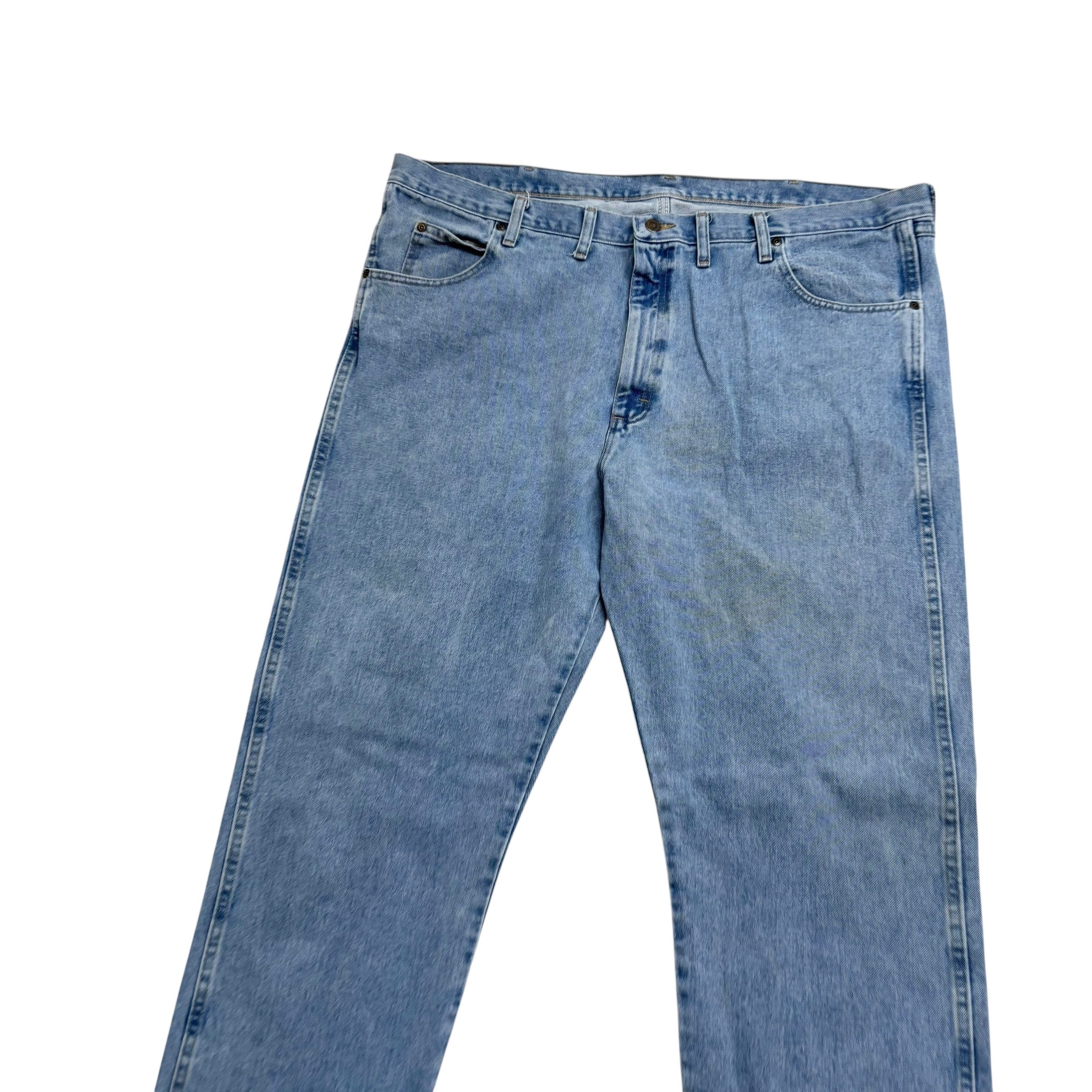 Wrangler Jeans W46 L32 Mens Light Blue Relaxed Straight Fit Vintage Denim (F)