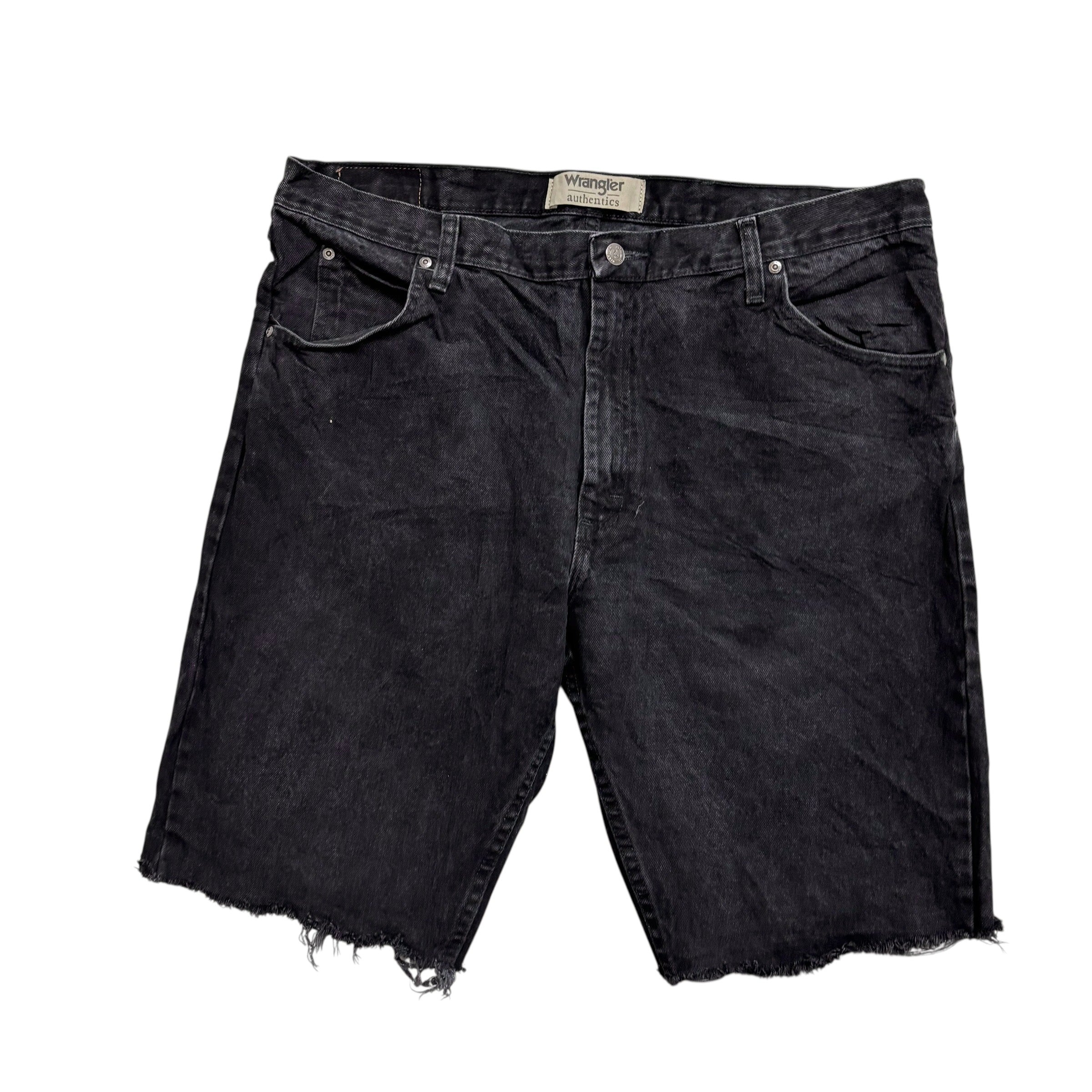 Wrangler Denim Shorts W40 Mens Black Cut Off Jorts Regular Fit