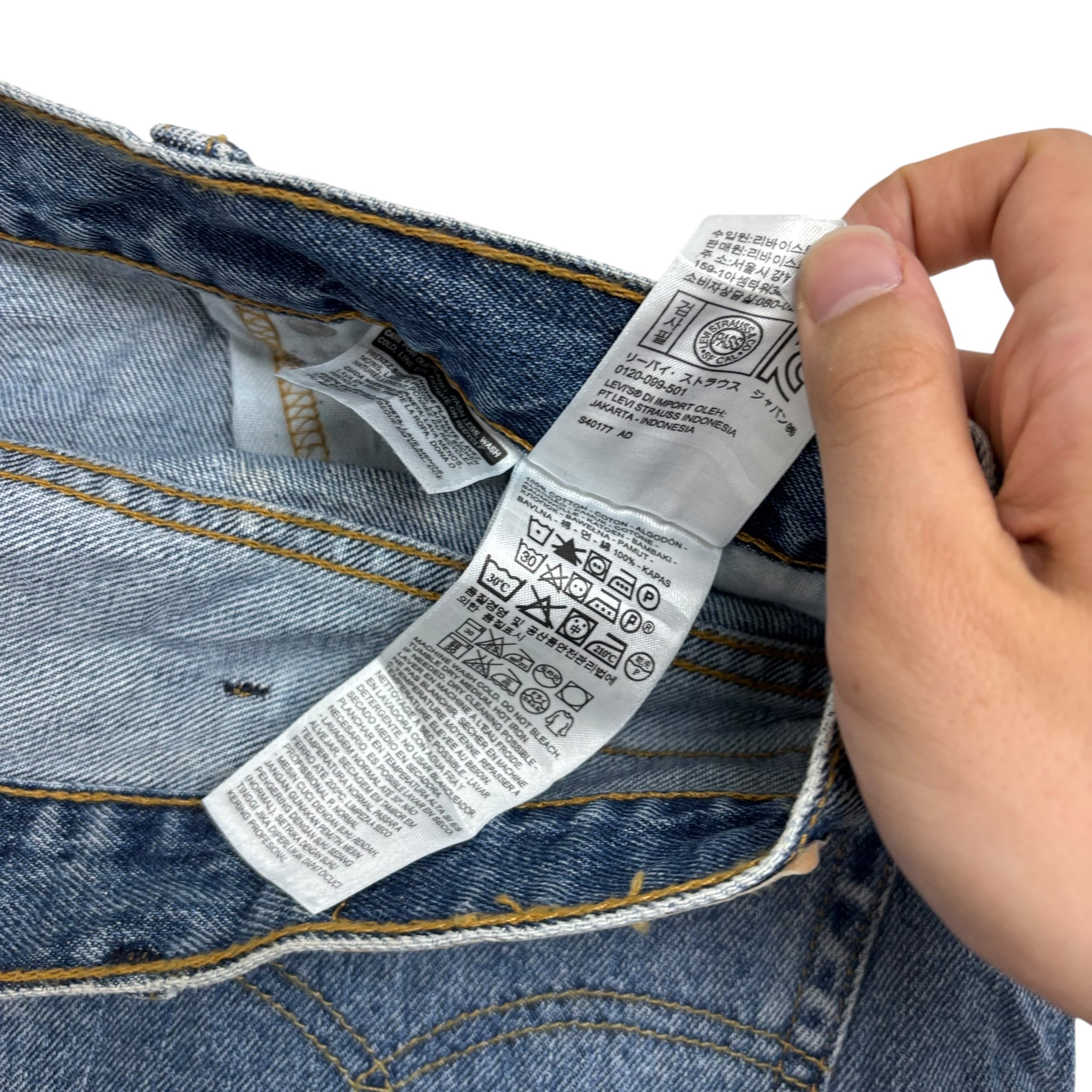 Levis 550 Jeans W48 L30 Mens Mid Blue Baggy Relaxed Straight Fit Denim (E)