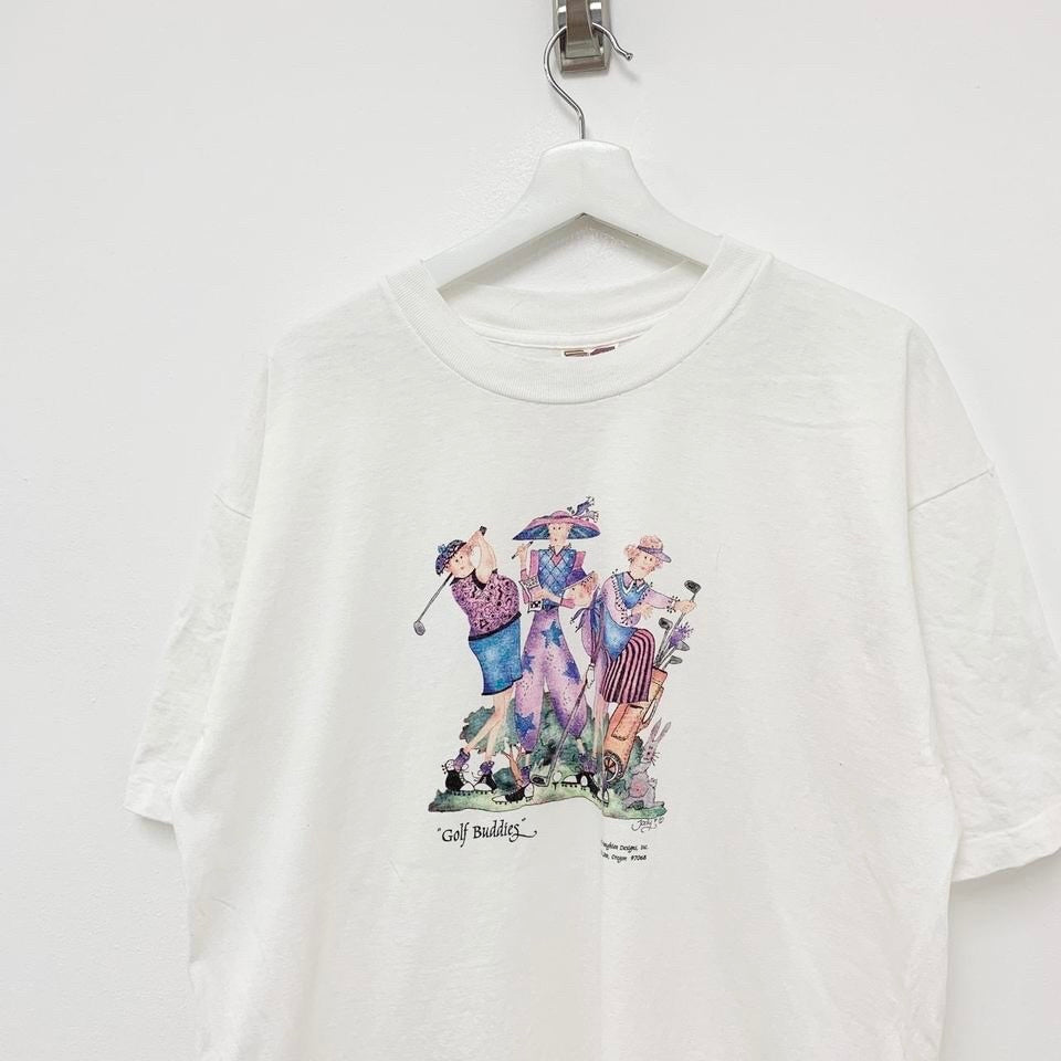 Vintage White Single Stitch 90s Graphic T Shirt X-Large