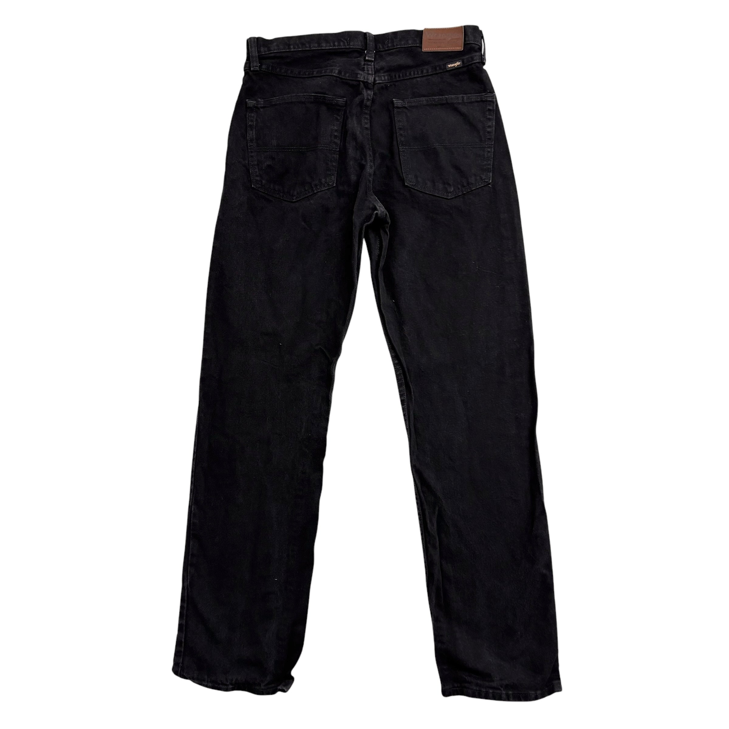 Wrangler Jeans W32 L32 Mens Black Regular Straight Fit Denim (E)