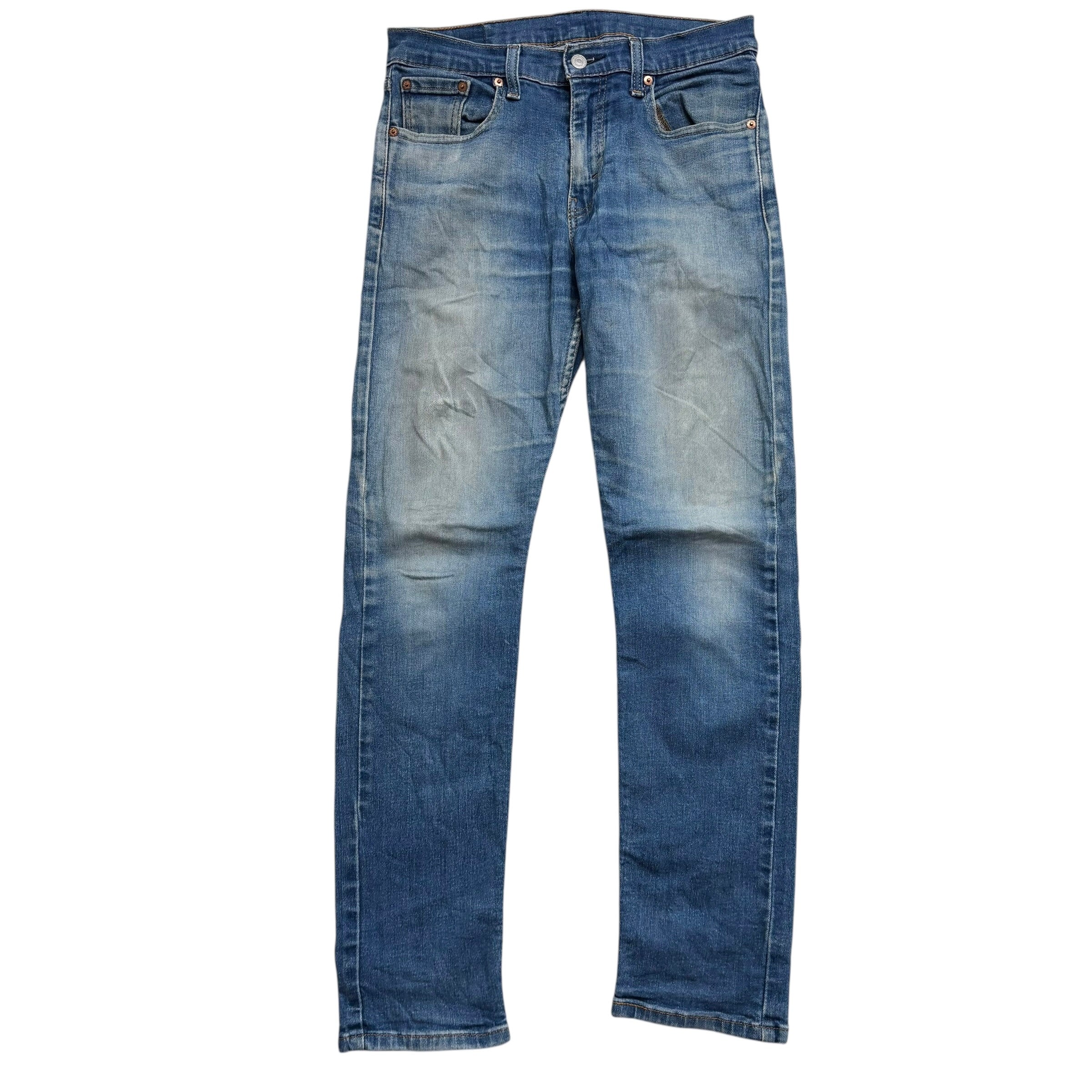 Levis 502 Jeans W30 L32 Mens Mid Blue Regular Tapered Fit Stretch Denim (F)
