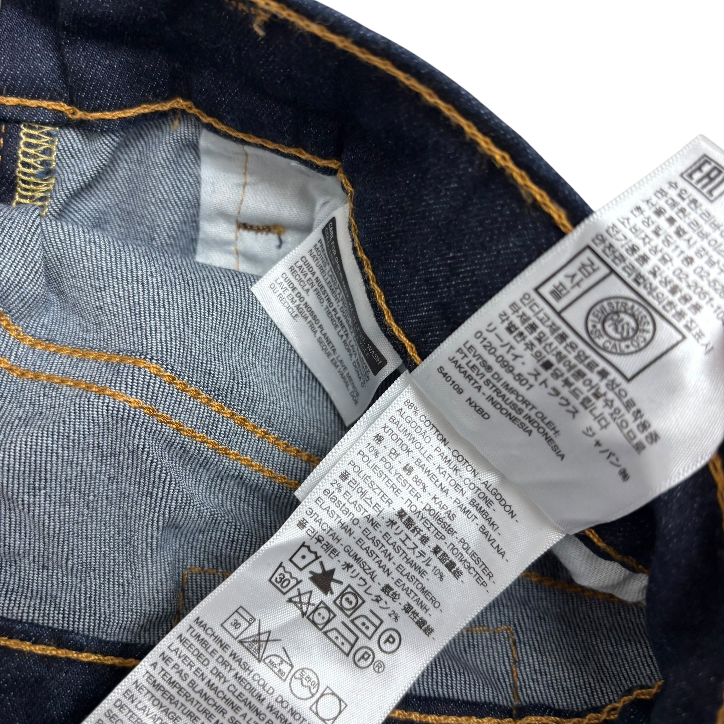 Levis 511 Jeans W29 L32 Mens Dark Blue Slim Fit Stretch Denim (E)