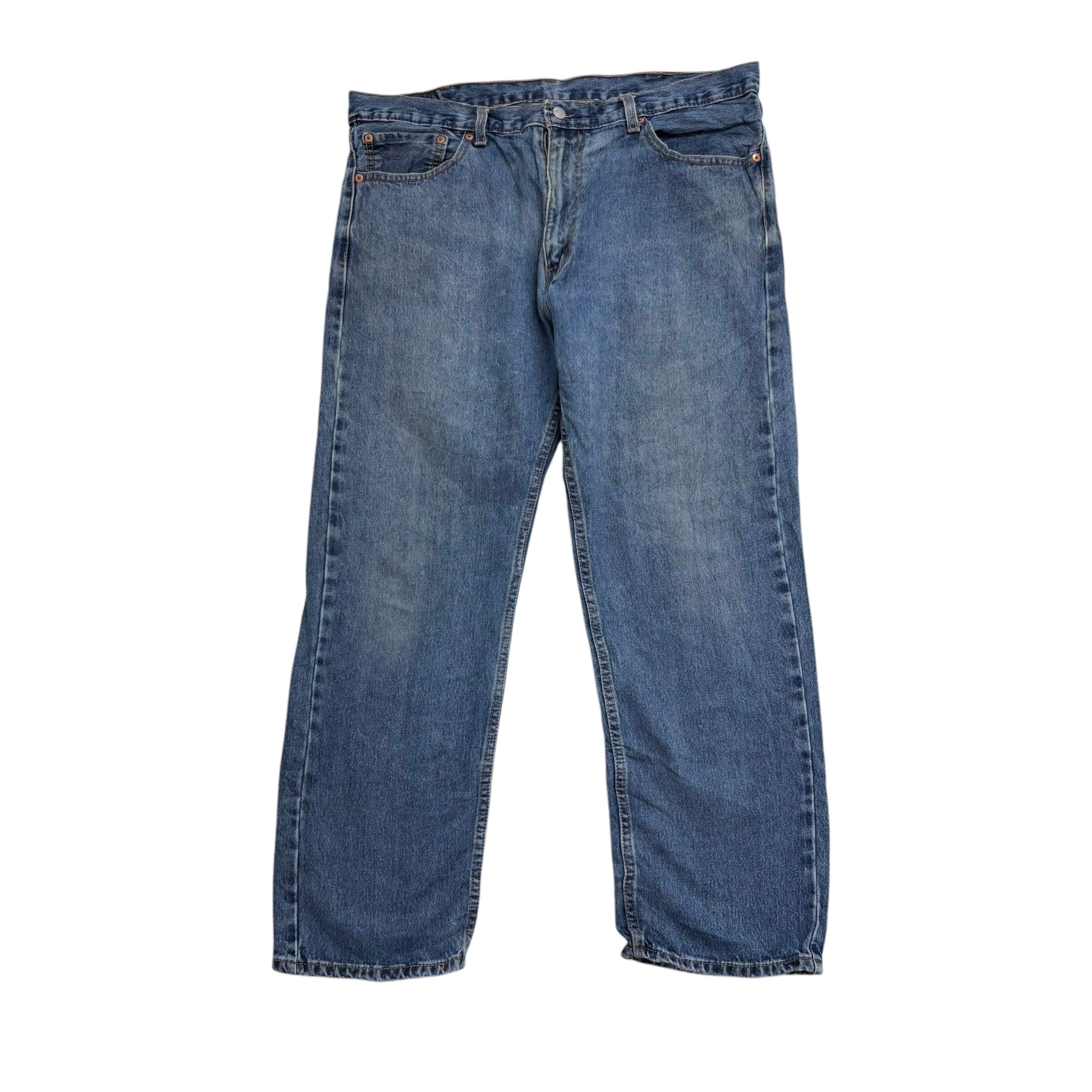Levis 505 Jeans W38 L30 Mens Mid Blue Regular Straight Fit Denim