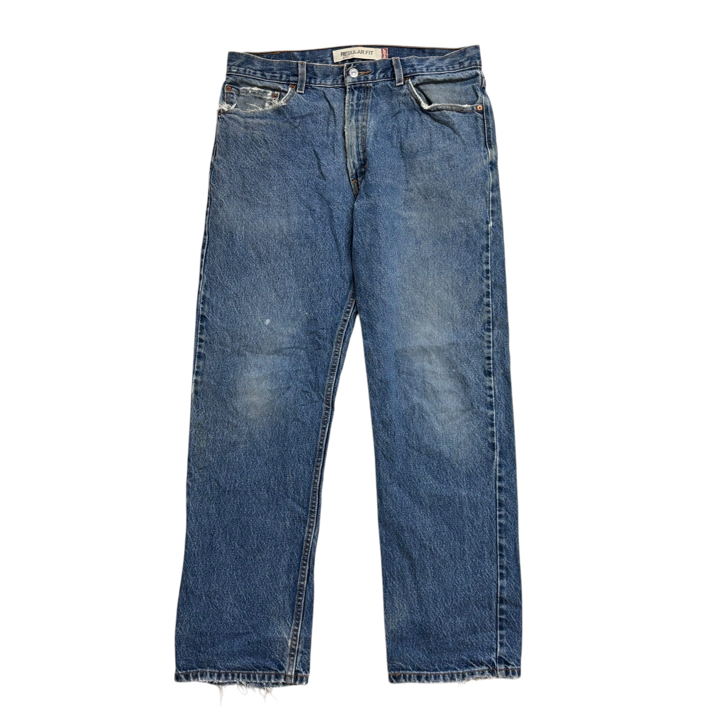 Levis 505 Jeans W36 L32 Mens Mid Blue Regular Straight Fit Vintage Denim
