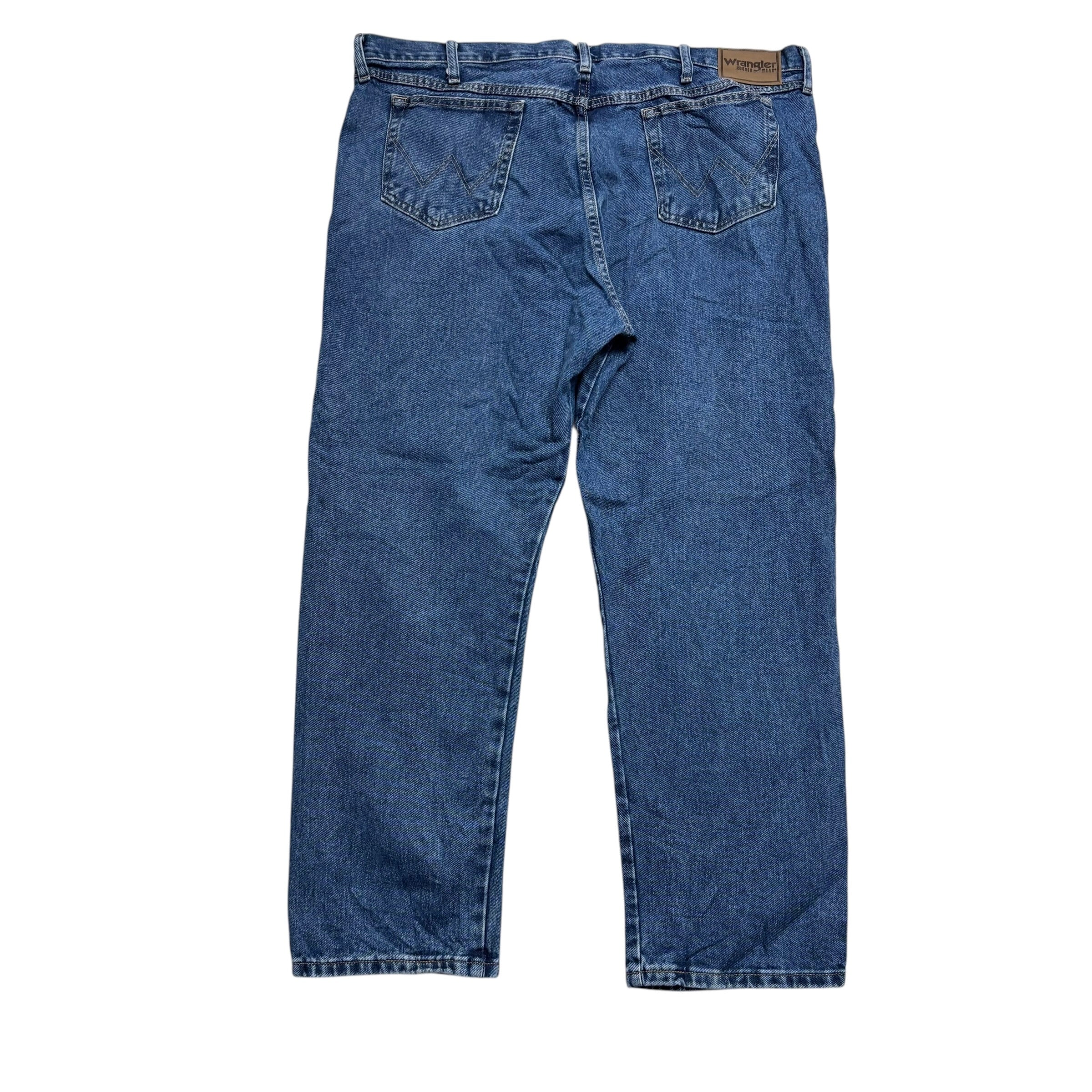 Wrangler Jeans W42 L30 Mens Mid Blue Relaxed Straight Fit Vintage Denim (E)