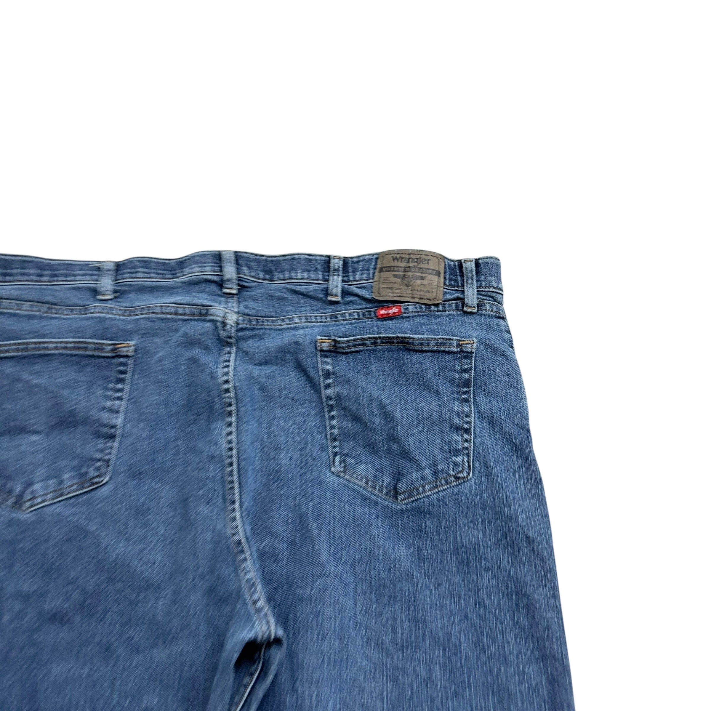 Wrangler Jeans W44 L30 Mens Mid Blue Regular Straight Fit Stretch Denim (E)