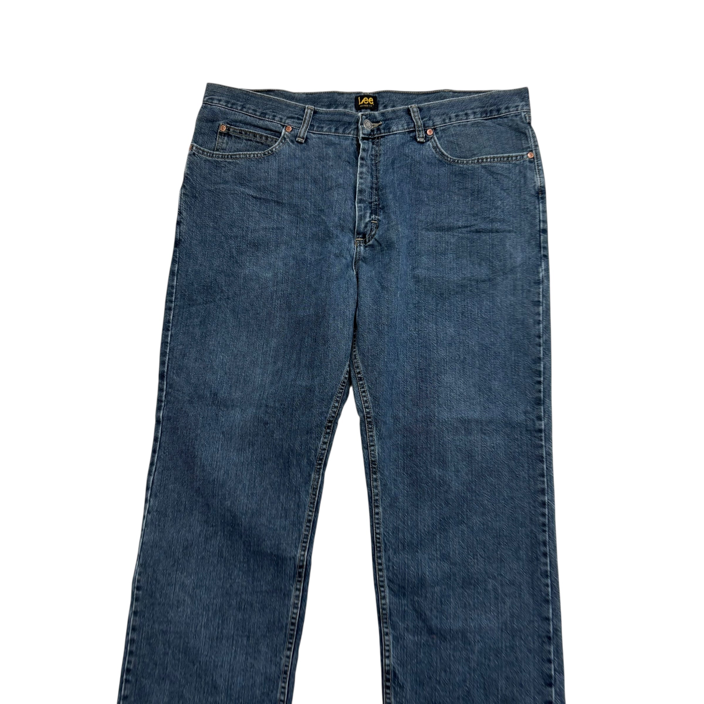 Lee Jeans W40 L30 Mens Mid Blue Relaxed Straight Fit Vintage Denim