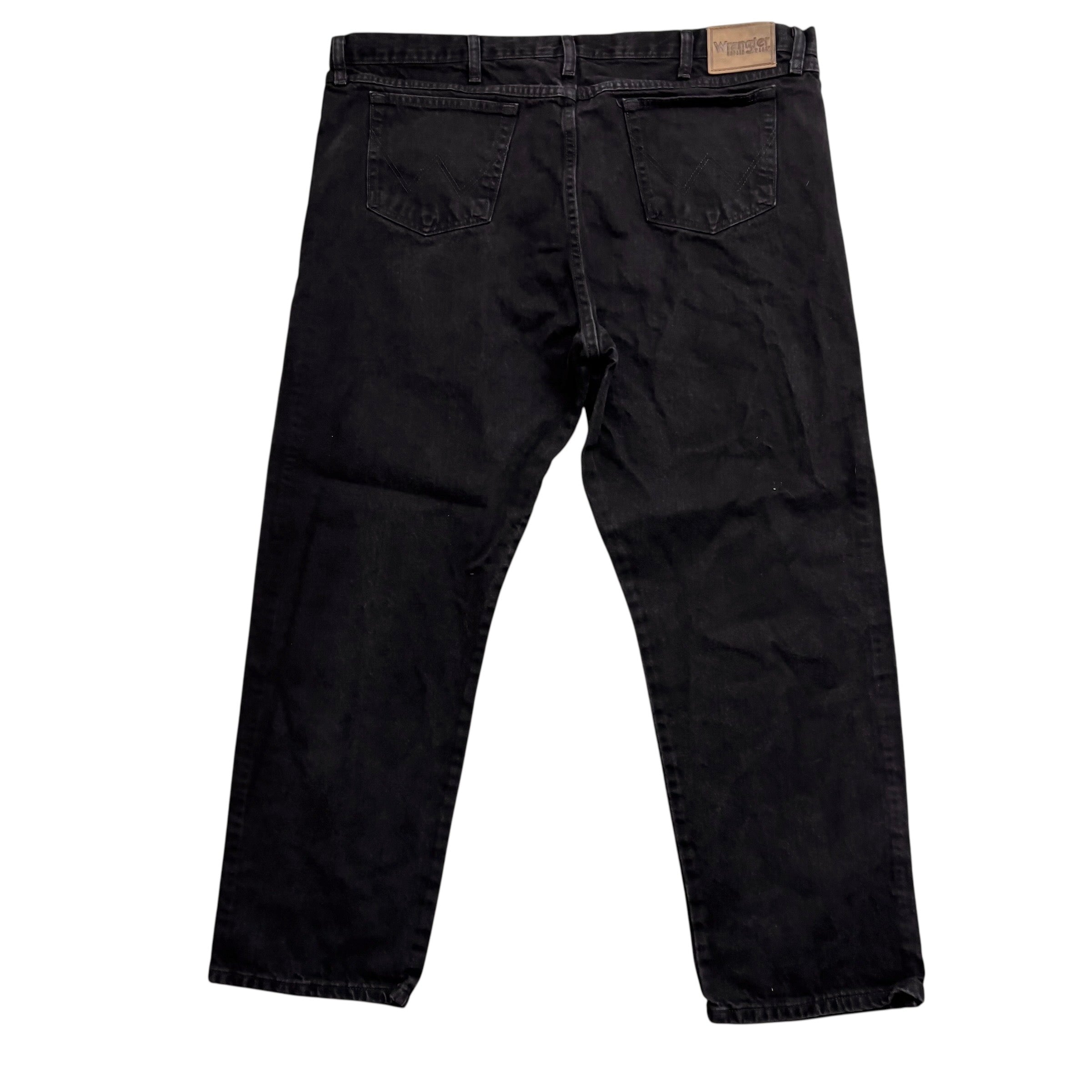 Wrangler Jeans W44 L30 Mens Black Regular Straight Fit Vintage Denim (E)