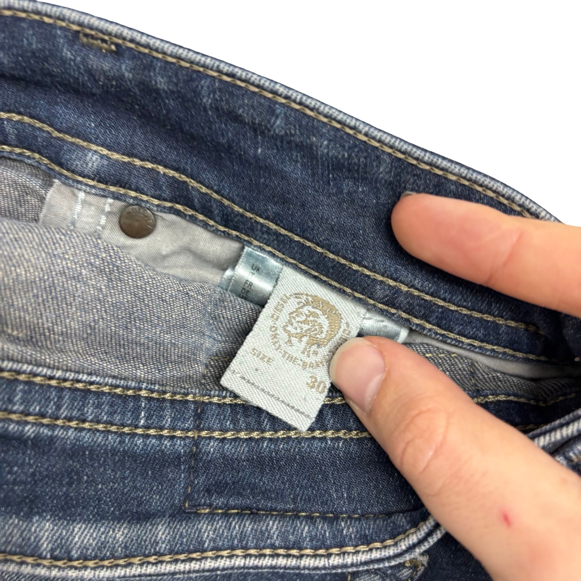 Diesel Buster Jeans W30 L32 Mens Dark Blue Slim Tapered Fit Stretch Denim (E)