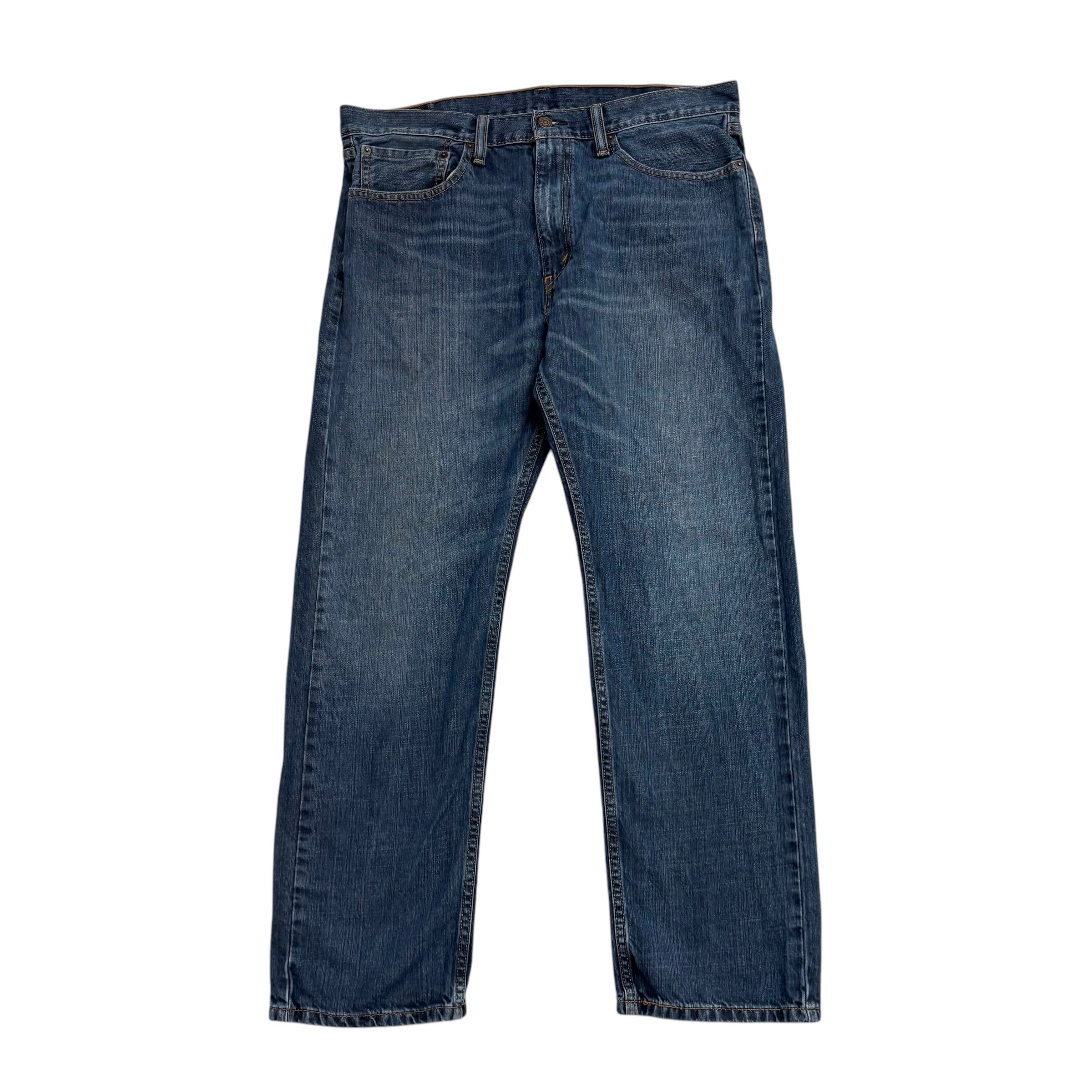 Levis 505 Jeans W36 L30 Mens Dark Blue Regular Straight Fit Vintage Denim