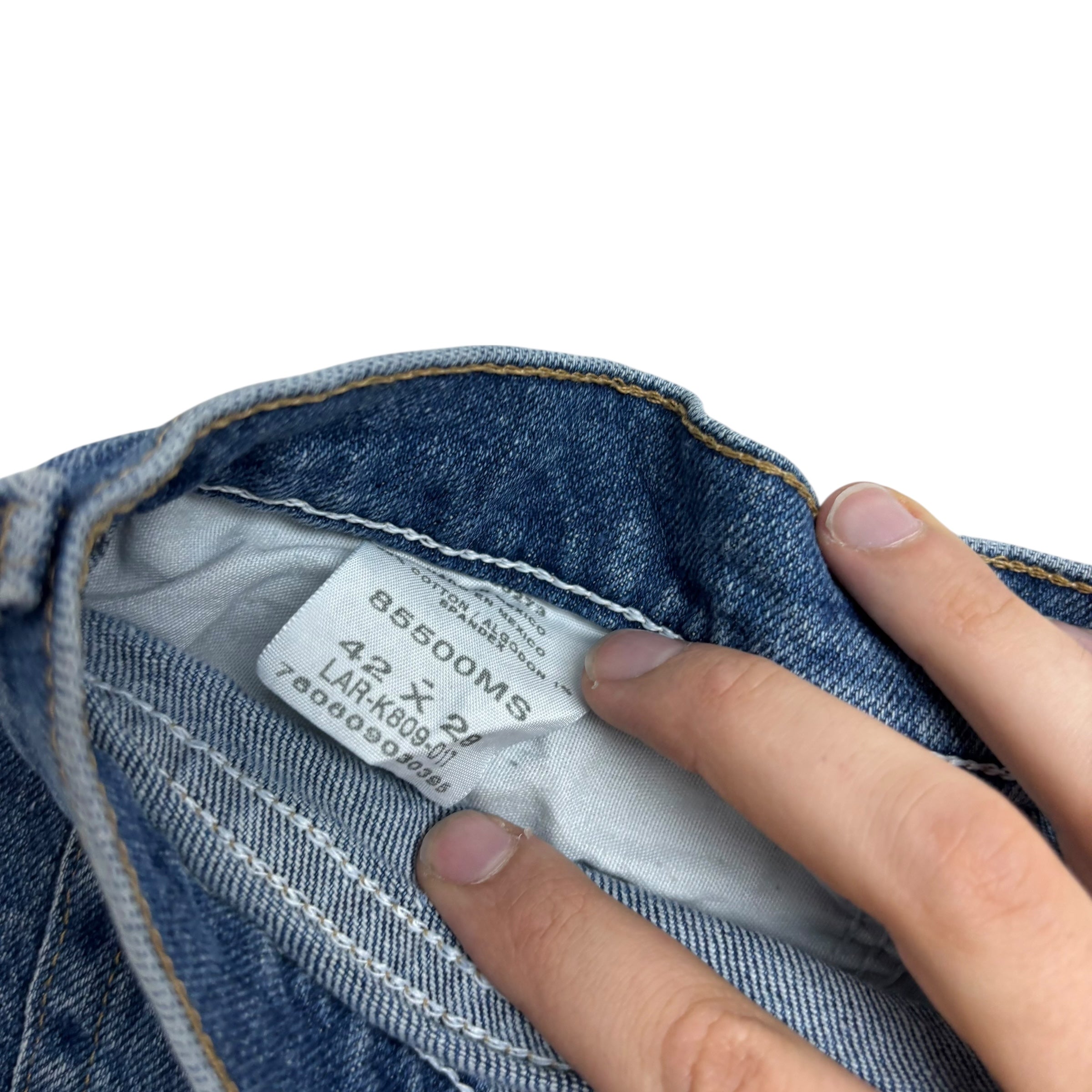 Wrangler Jeans W42 L29 Mens Mid Blue Regular Straight Fit Vintage Stretch (E)