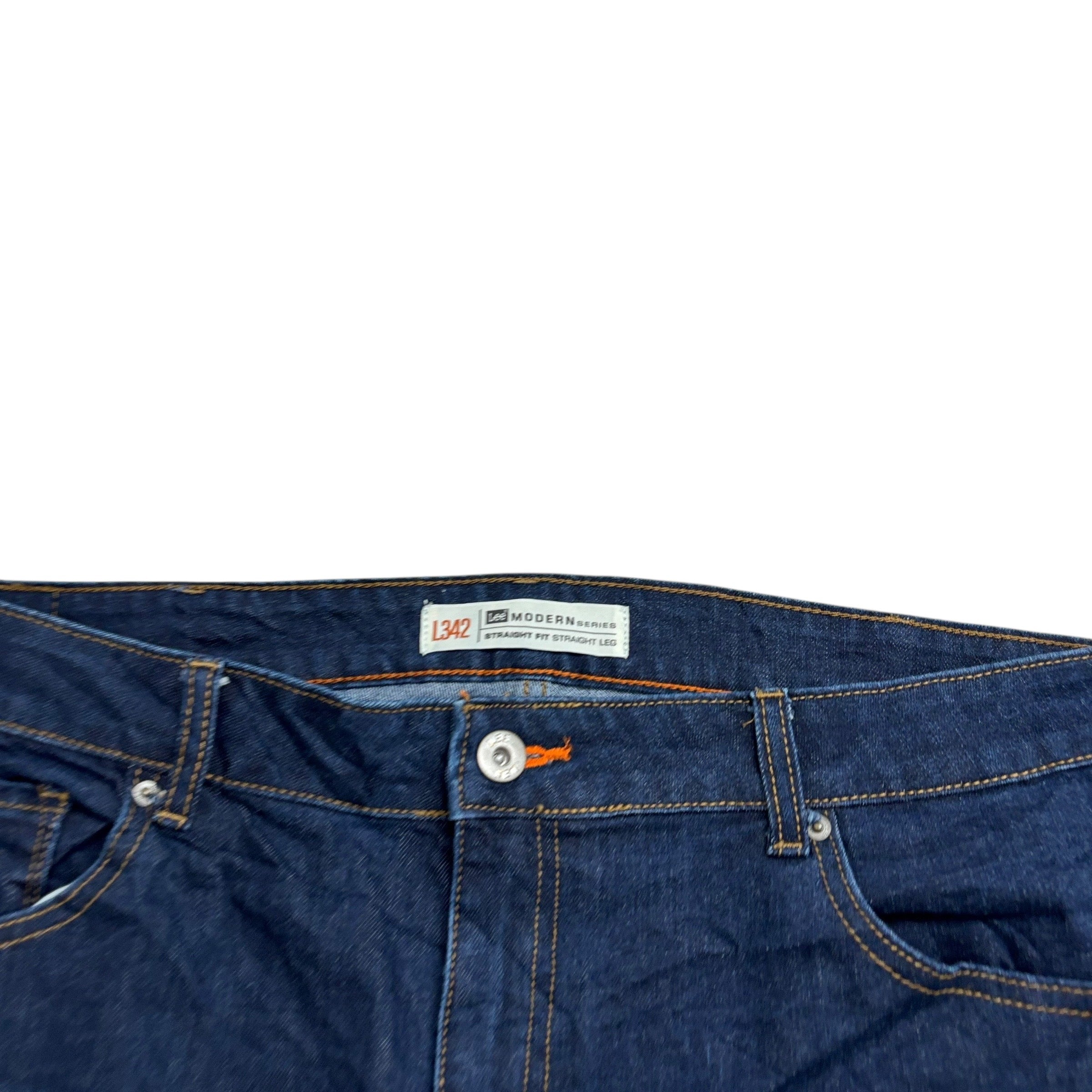Lee Jeans W40 L32 Mens Dark Blue Regular Straight Fit Stretch Denim (E)